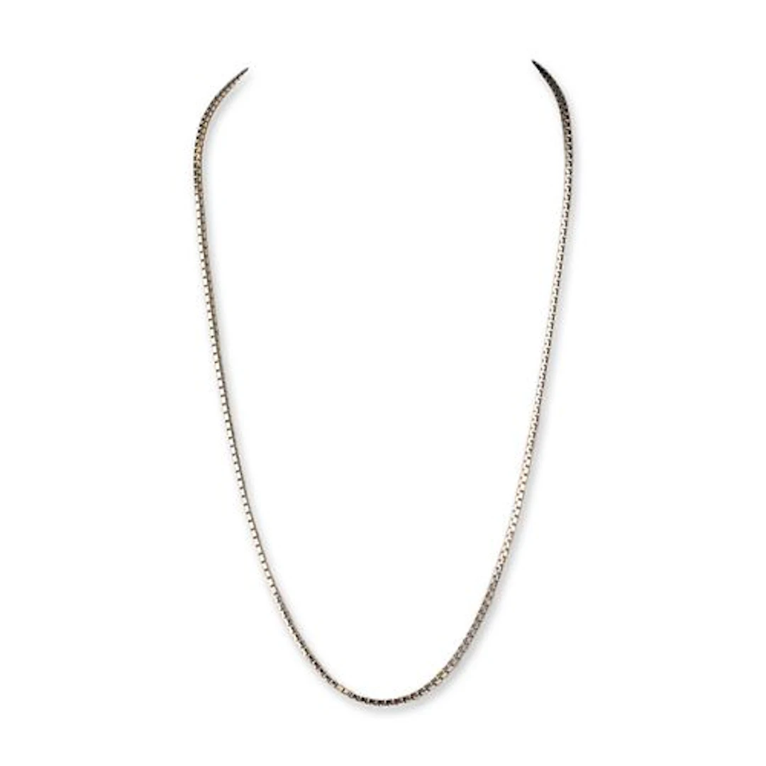 Milor Italian Sterling Silver Box Link Necklace
