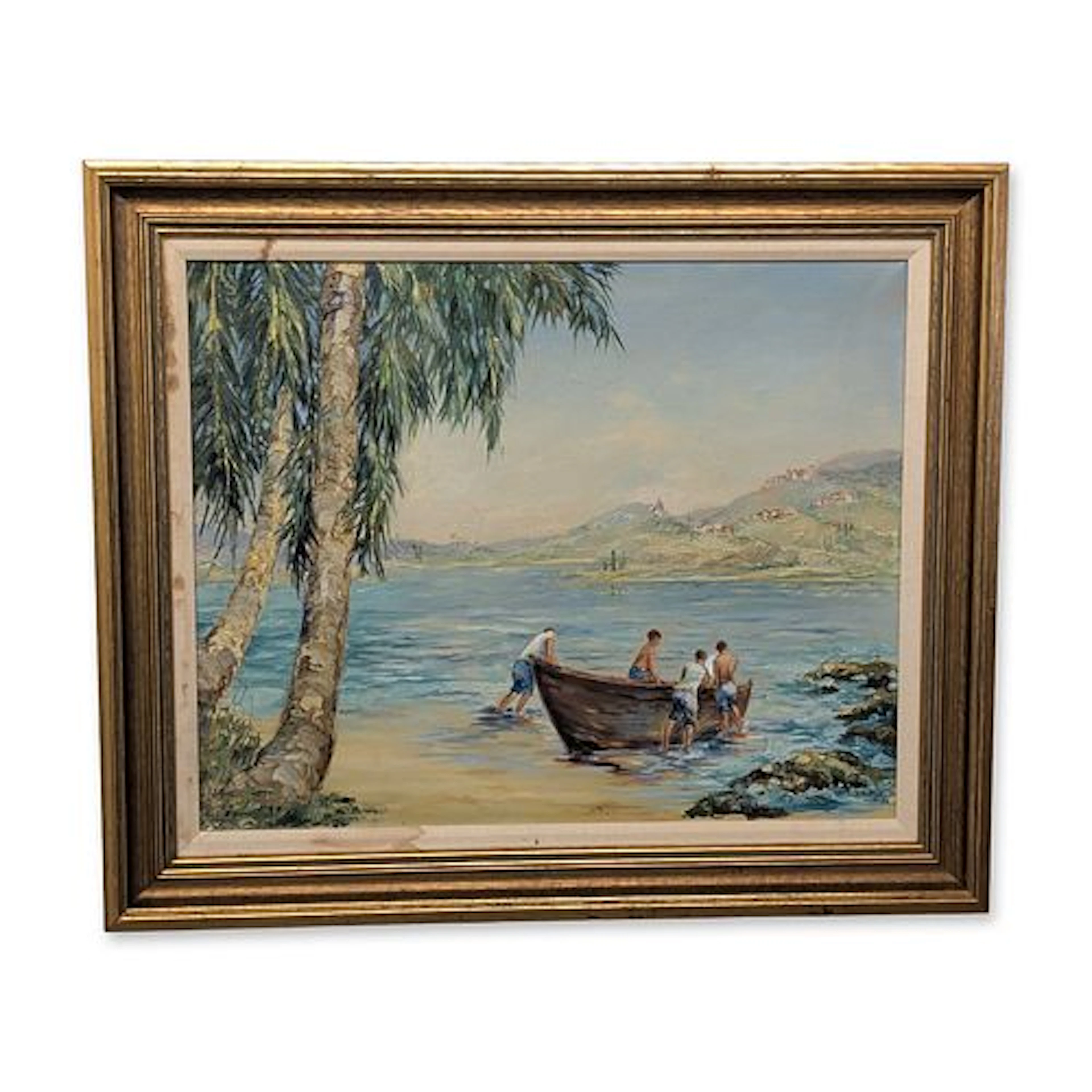 Kaethe Hoeltzell (American 1925-2013) Large Scale Oil Painting, Coastal