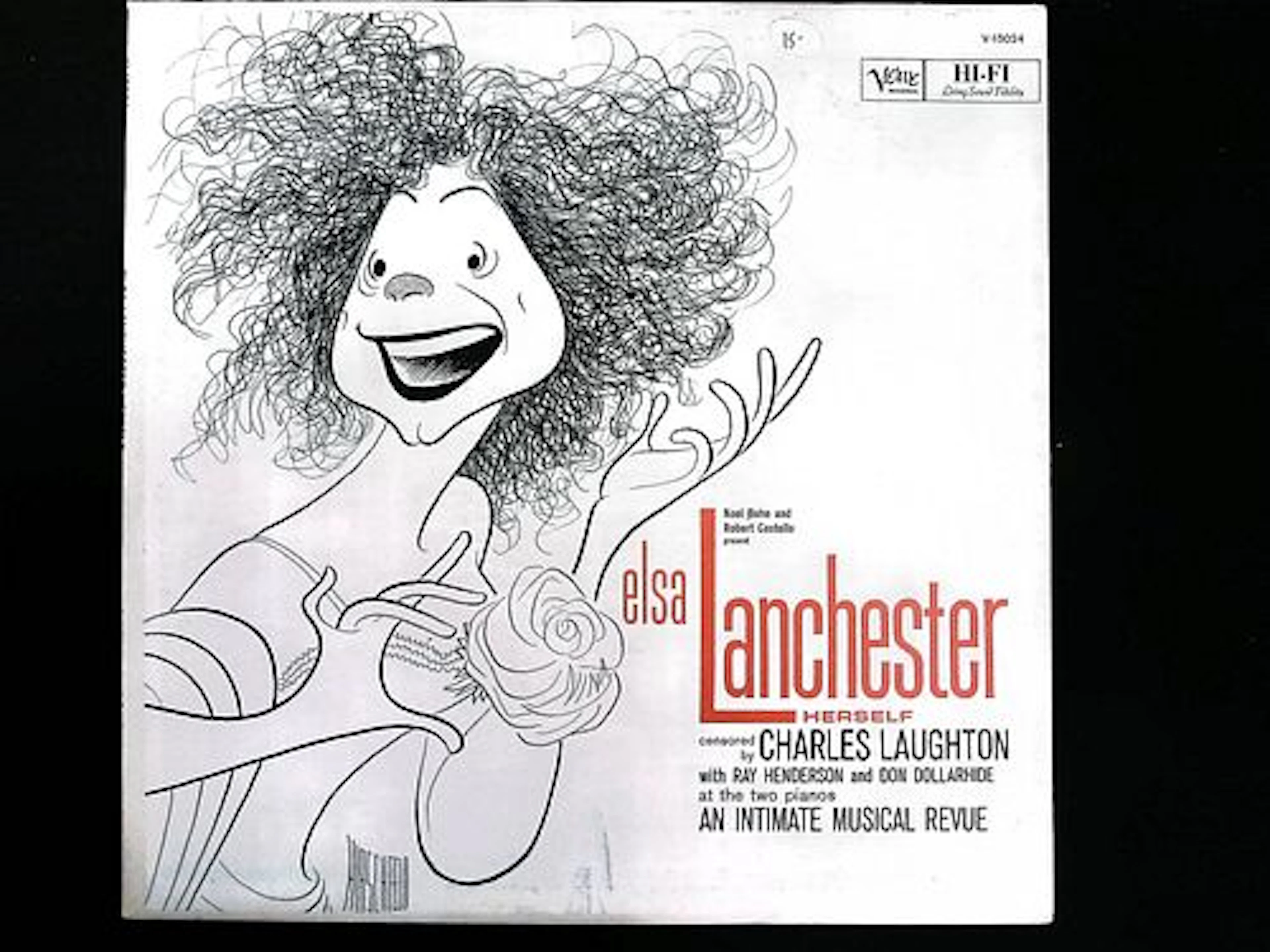 Verve LP Record Elsa Lanchester Herself with Al Hirschfeld Caricature Cover