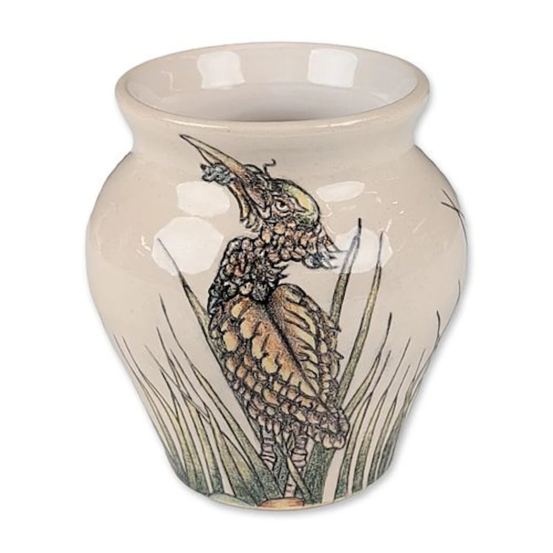 Andrew Hull Stoneware Small Vase, Birds M5