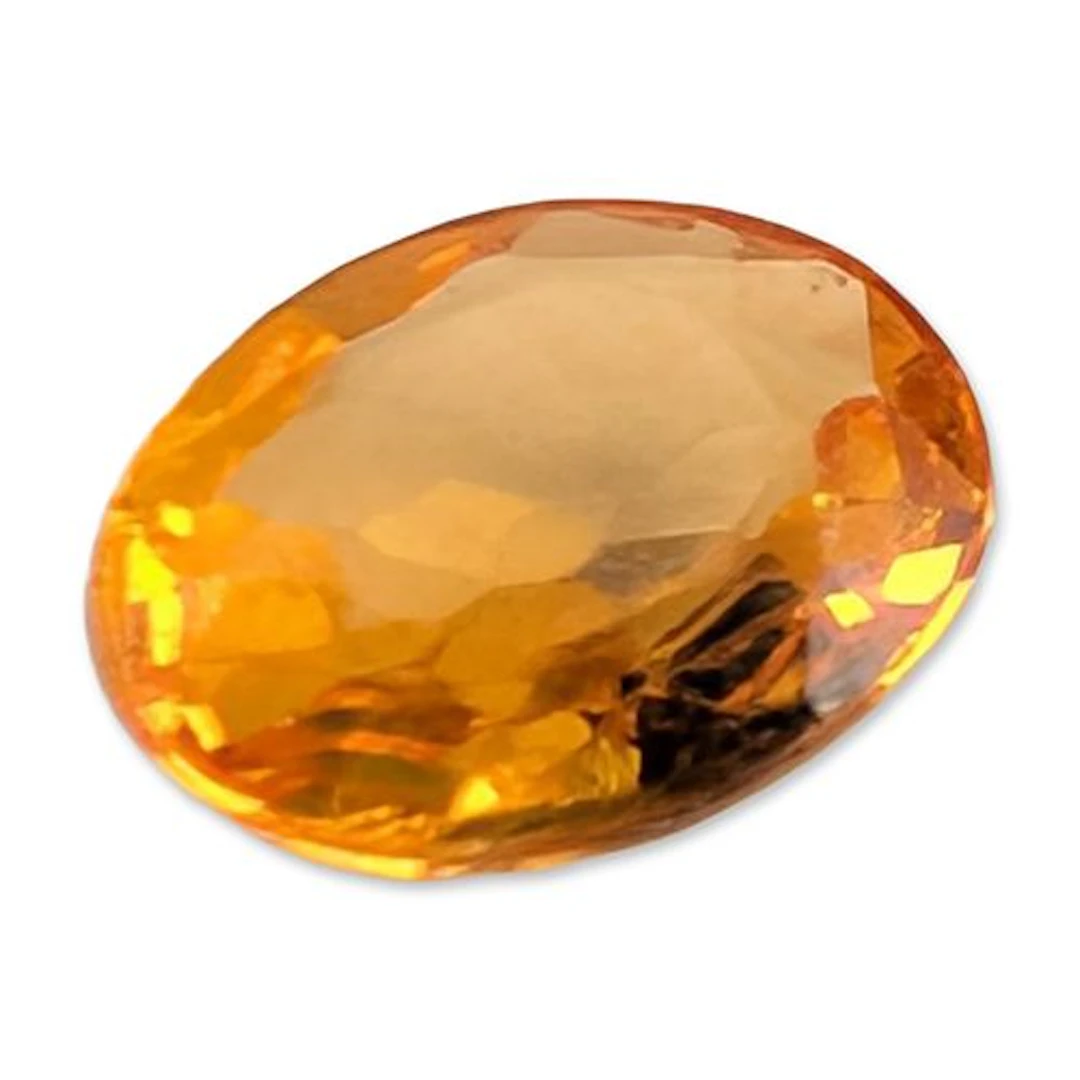 Loose Oval Faceted Yellow Citrine Gemstone