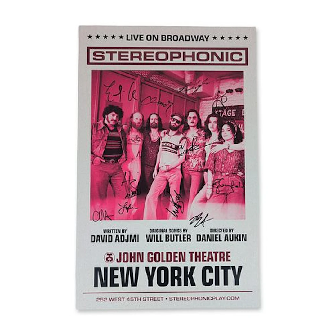 Cast Signed Stereophonic Broadway Promotional Window Card