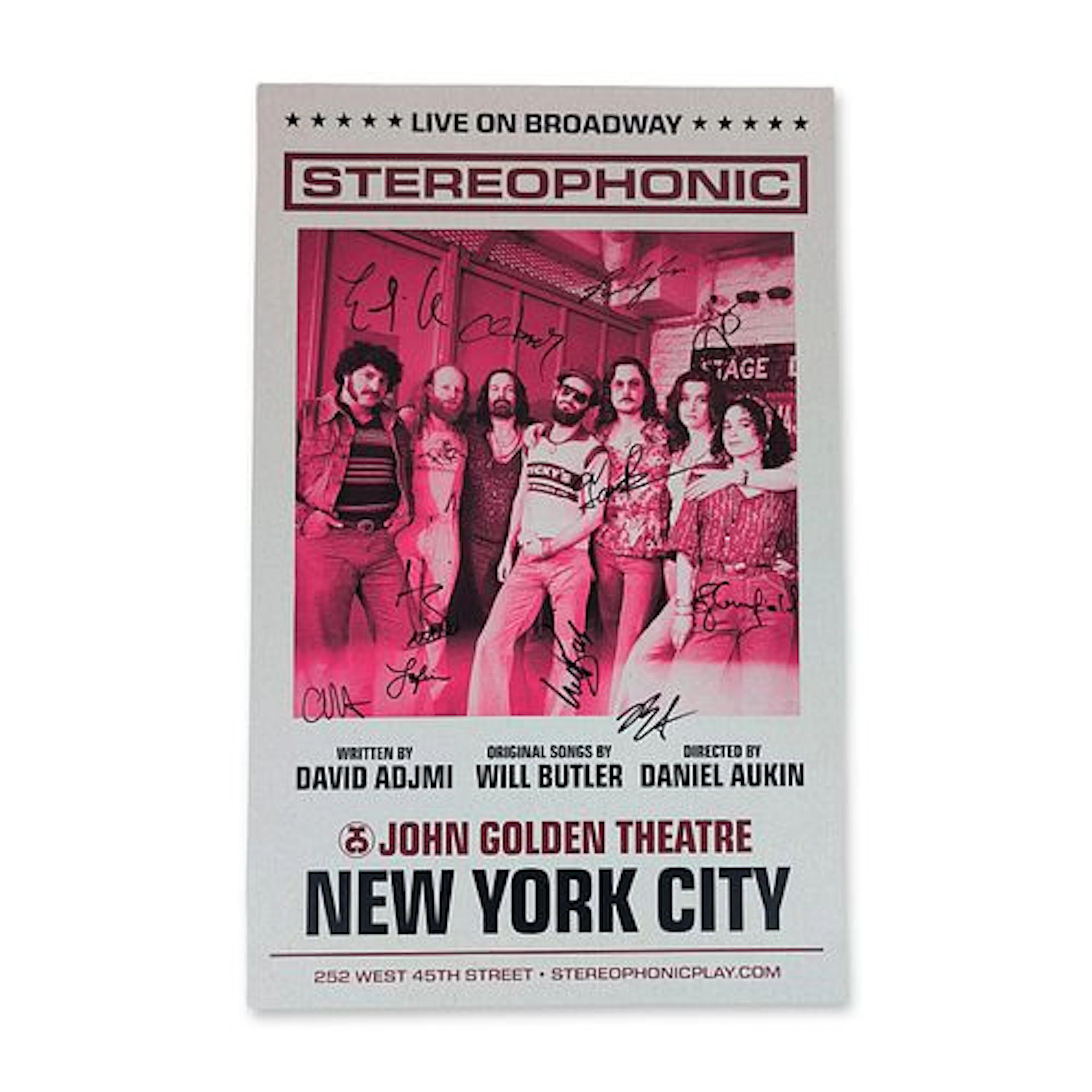 Cast Signed Stereophonic Broadway Promotional Window Card