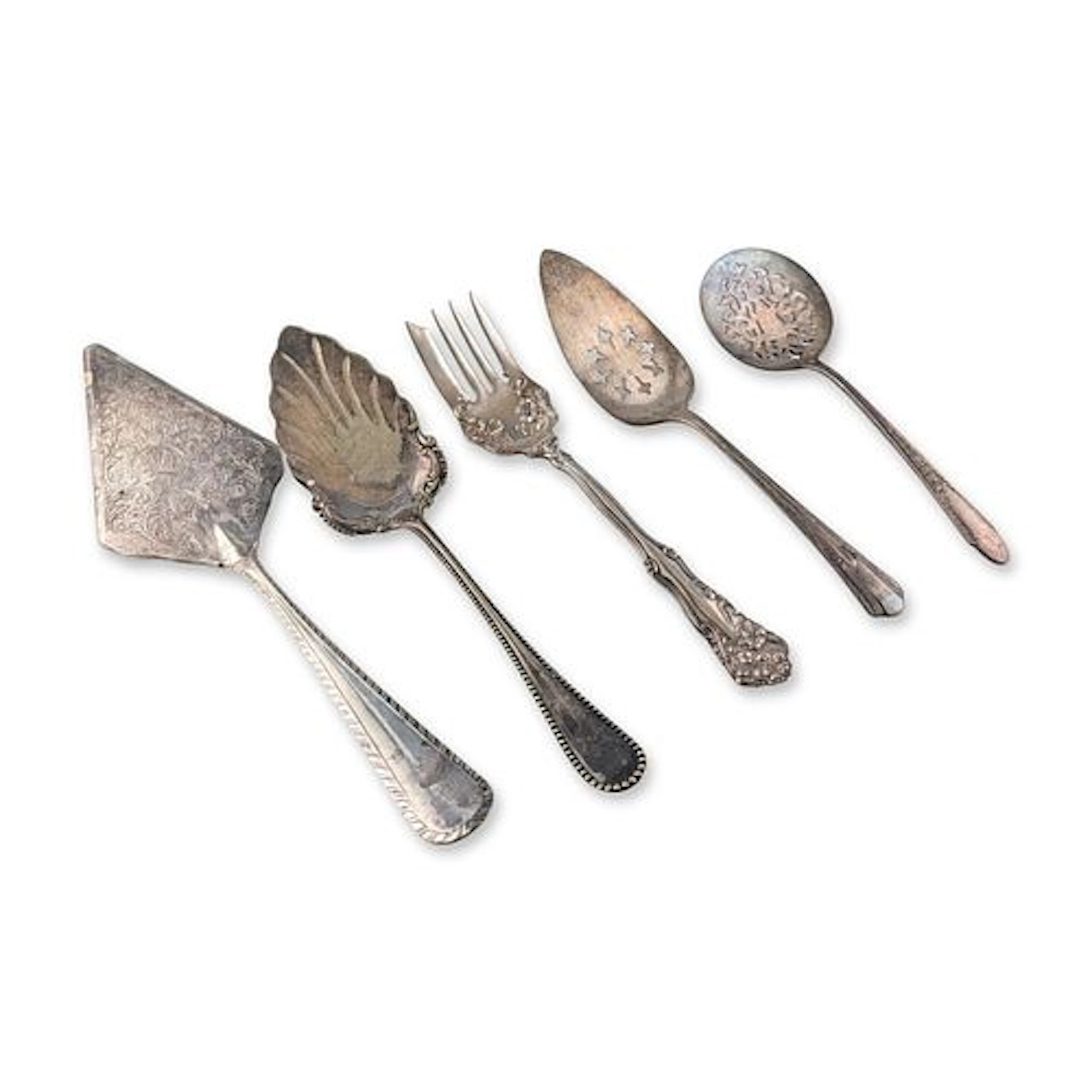 5pc Silver Plated Serving Pieces