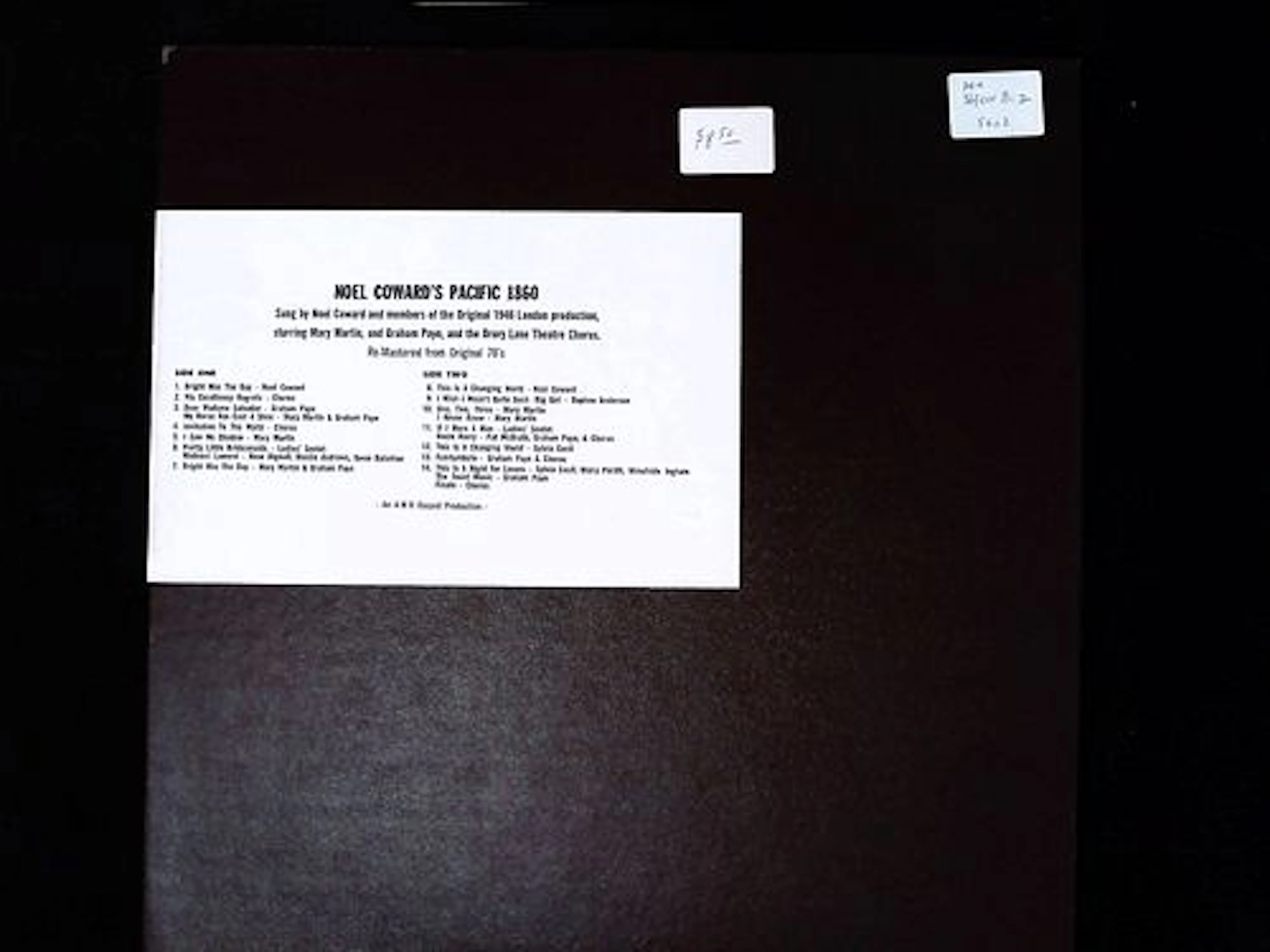 Noel Coward Pacific 1860 Original London Cast Recording LP Show Biz Records