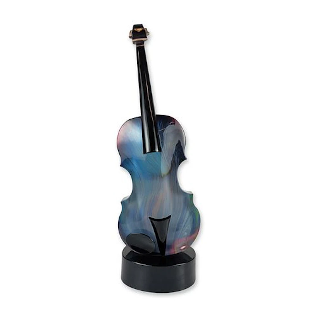 Dino Rosin Calcedonio Glass Violin Sculpture