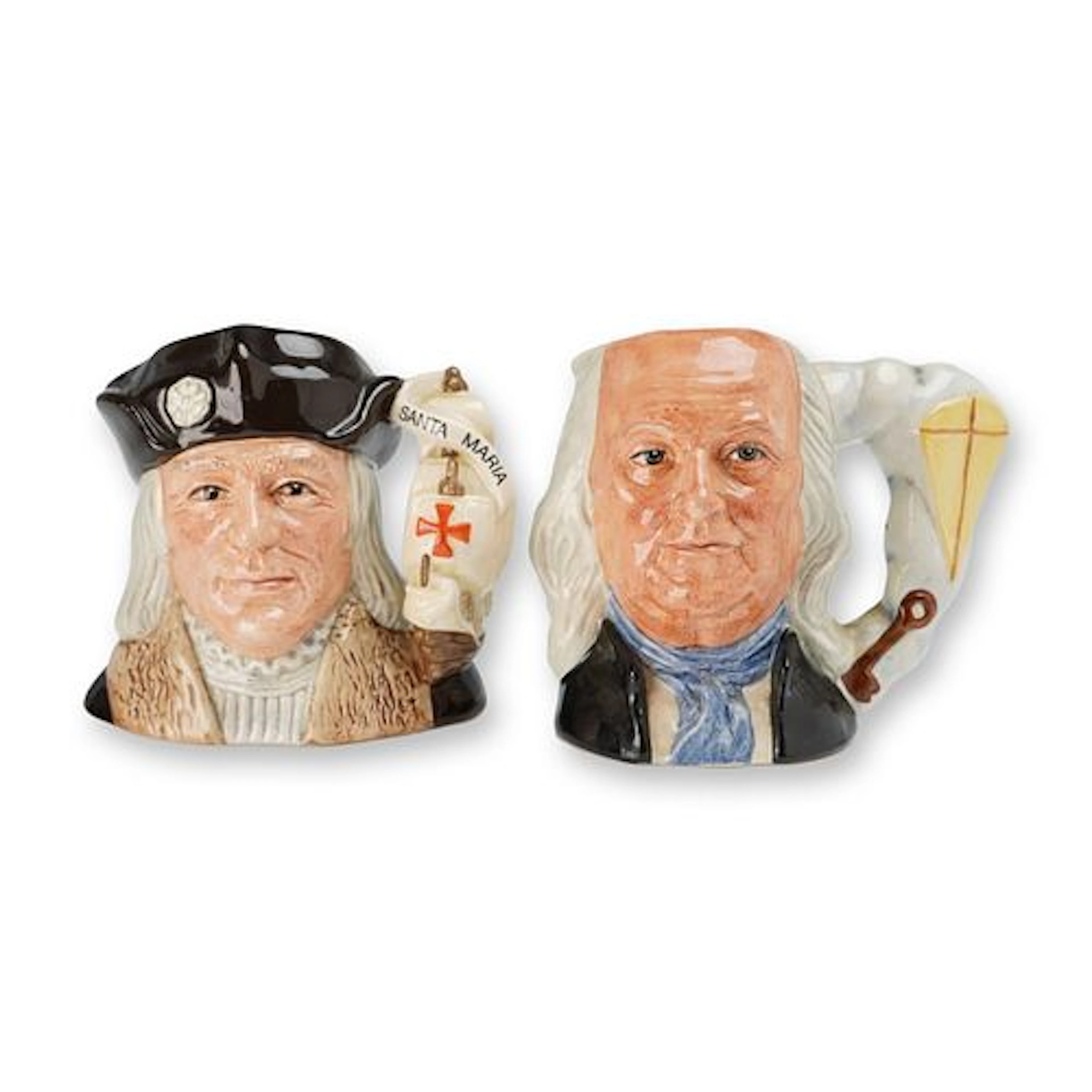 2pc Royal Doulton Small Character Jugs, Christoper Columbus (D6911)