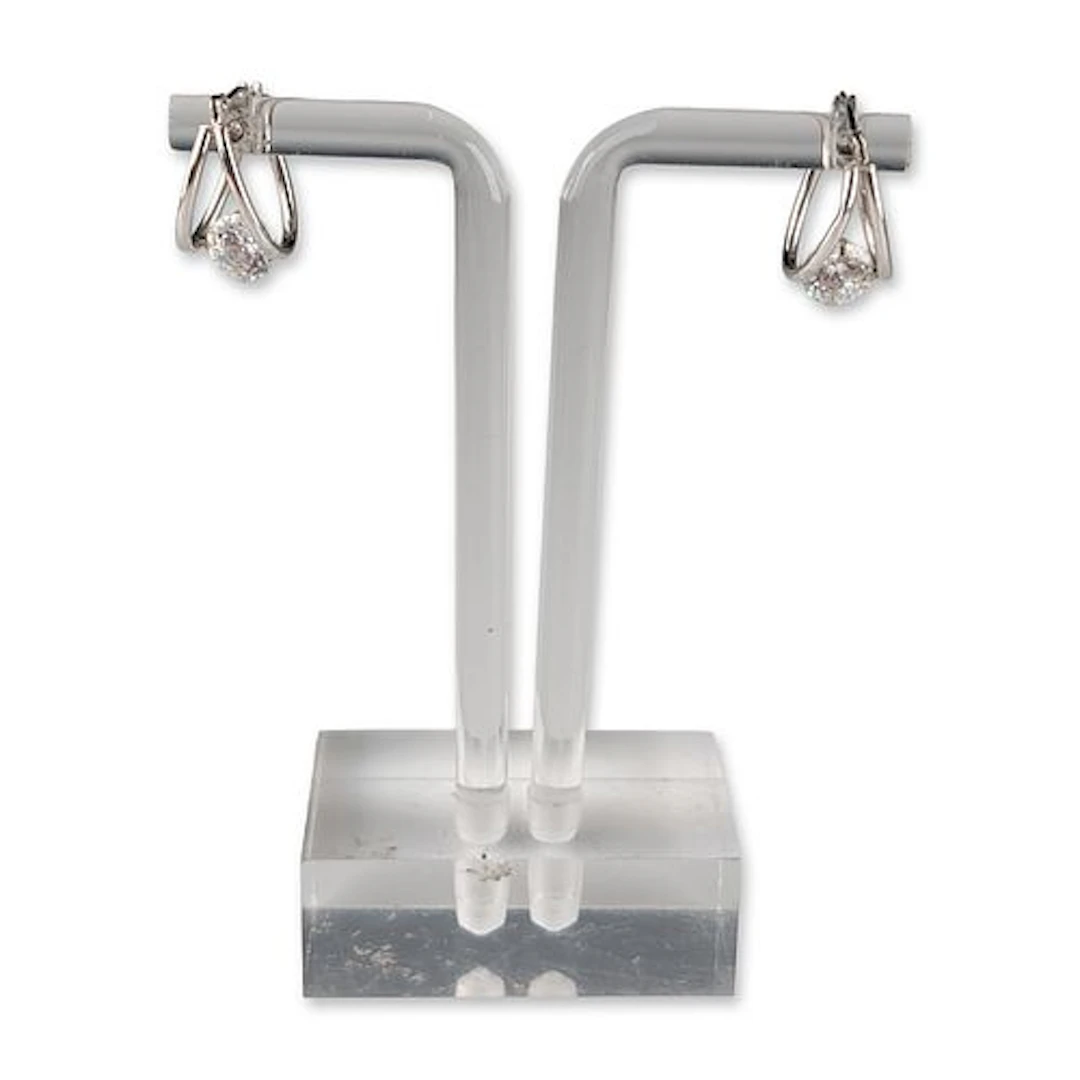 JCM 14K White Gold Cubic Zirconia Earrings