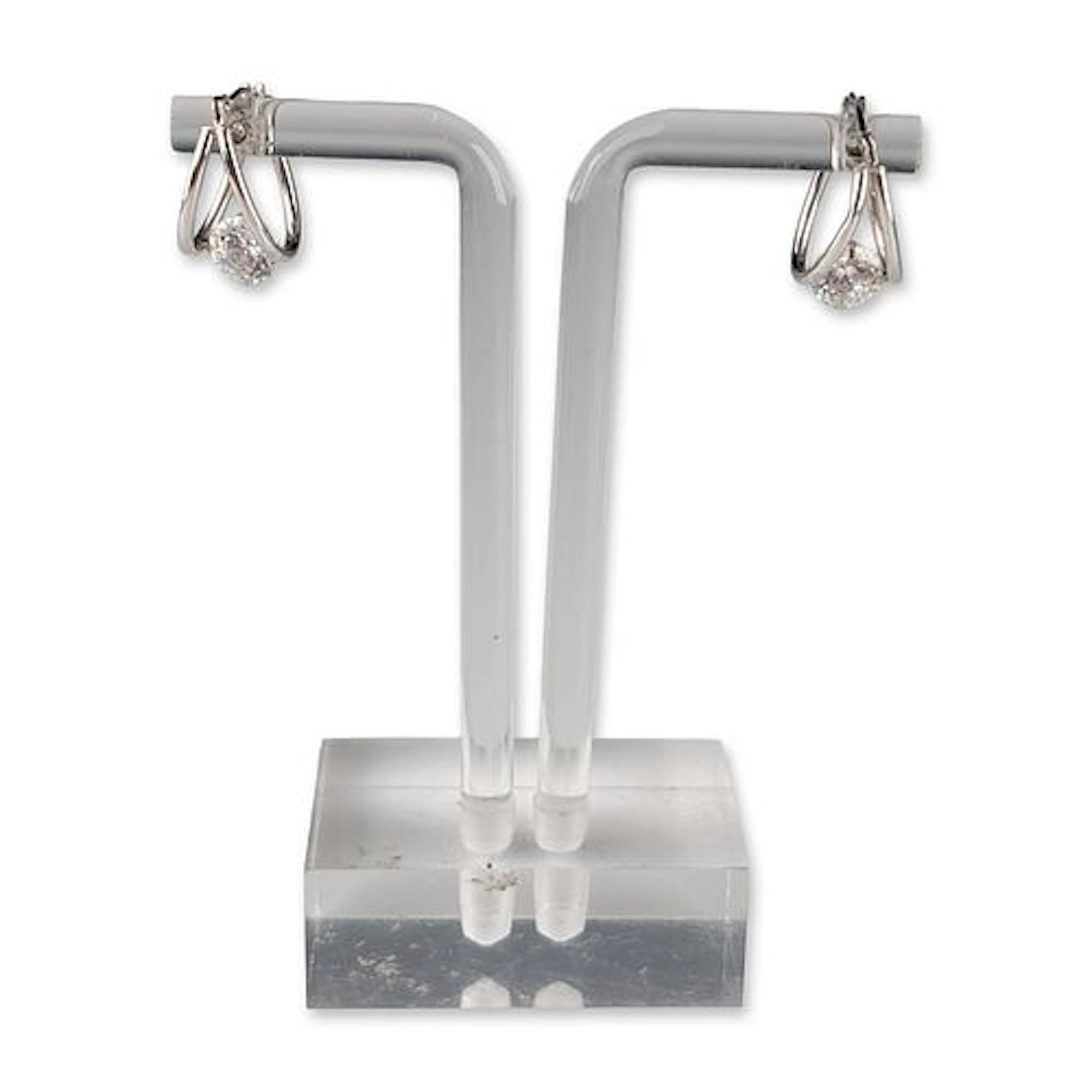 JCM 14K White Gold Cubic Zirconia Earrings