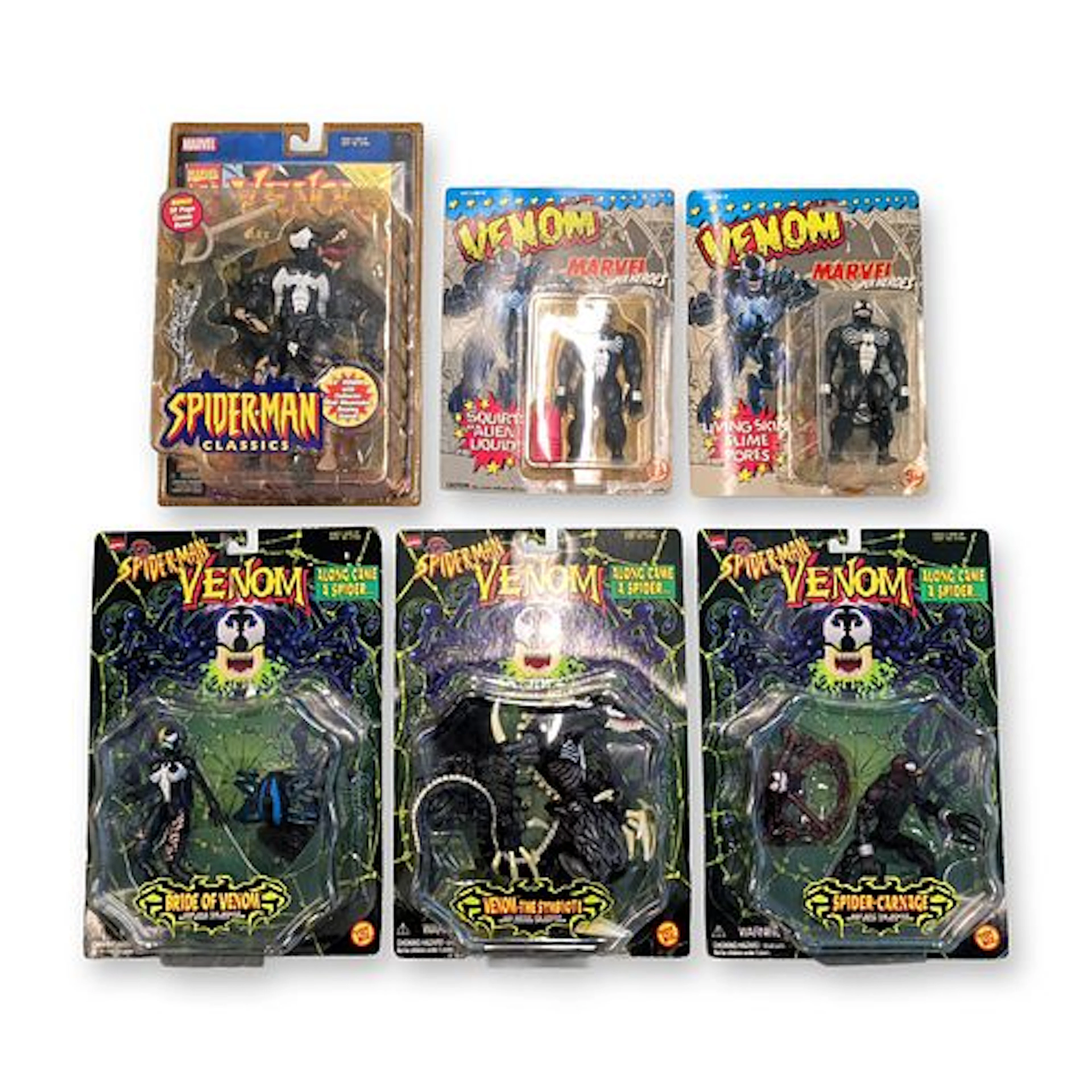6pc Toy Biz Marvel Comics Venom Action Figurines