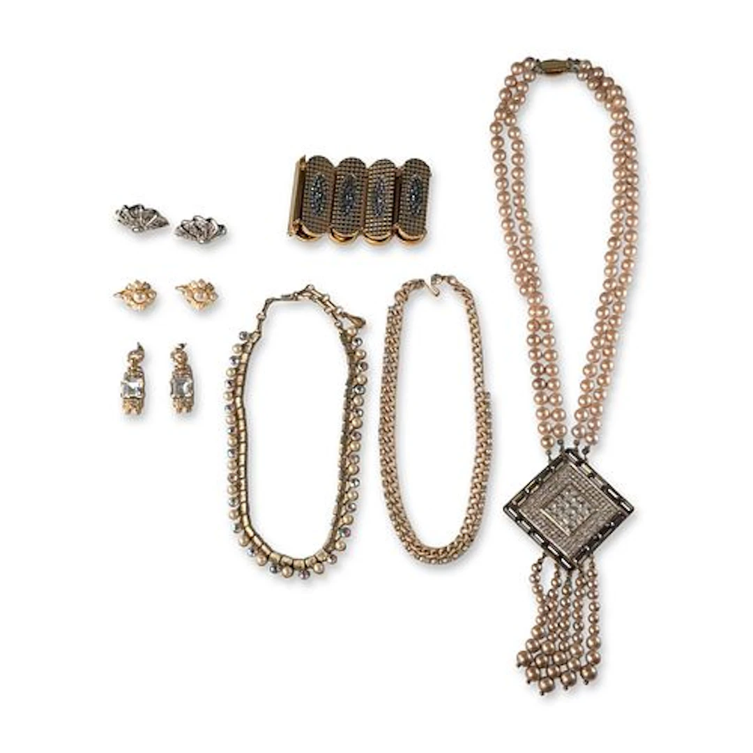 7pc Kirks Folly, Le Bijou, and Other Vintage Bracelet, Earrings, and Necklaces