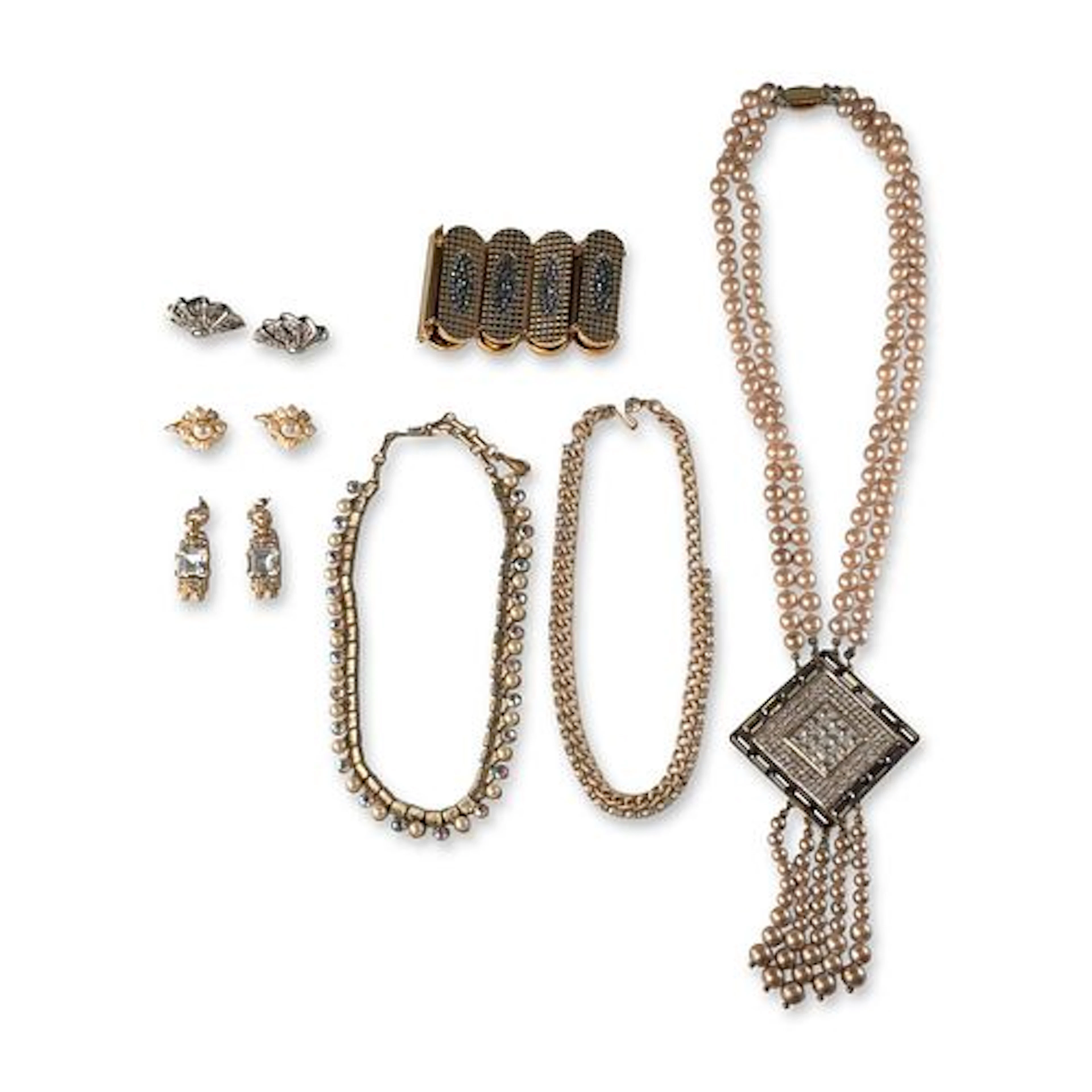 7pc Kirks Folly, Le Bijou, and Other Vintage Bracelet, Earrings, and Necklaces