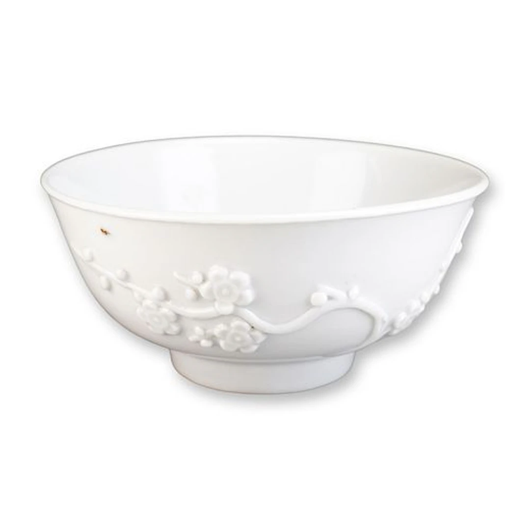 Chinese Blanc de Chine Porcelain Plum Blossom Bowl 18th Century