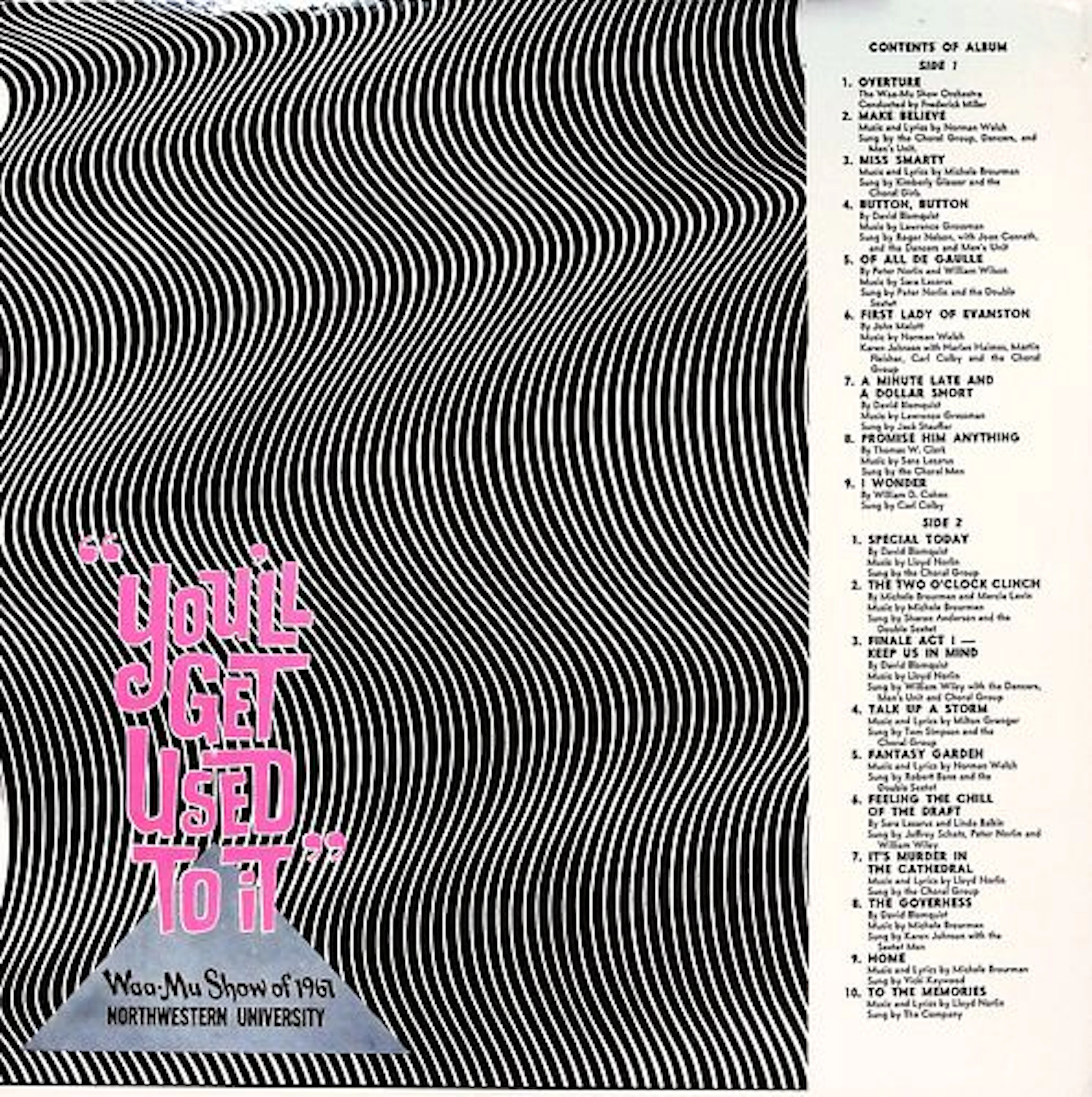 1967 Northwestern University Waa-Mu Show Youll Get Used to It Album Jacket