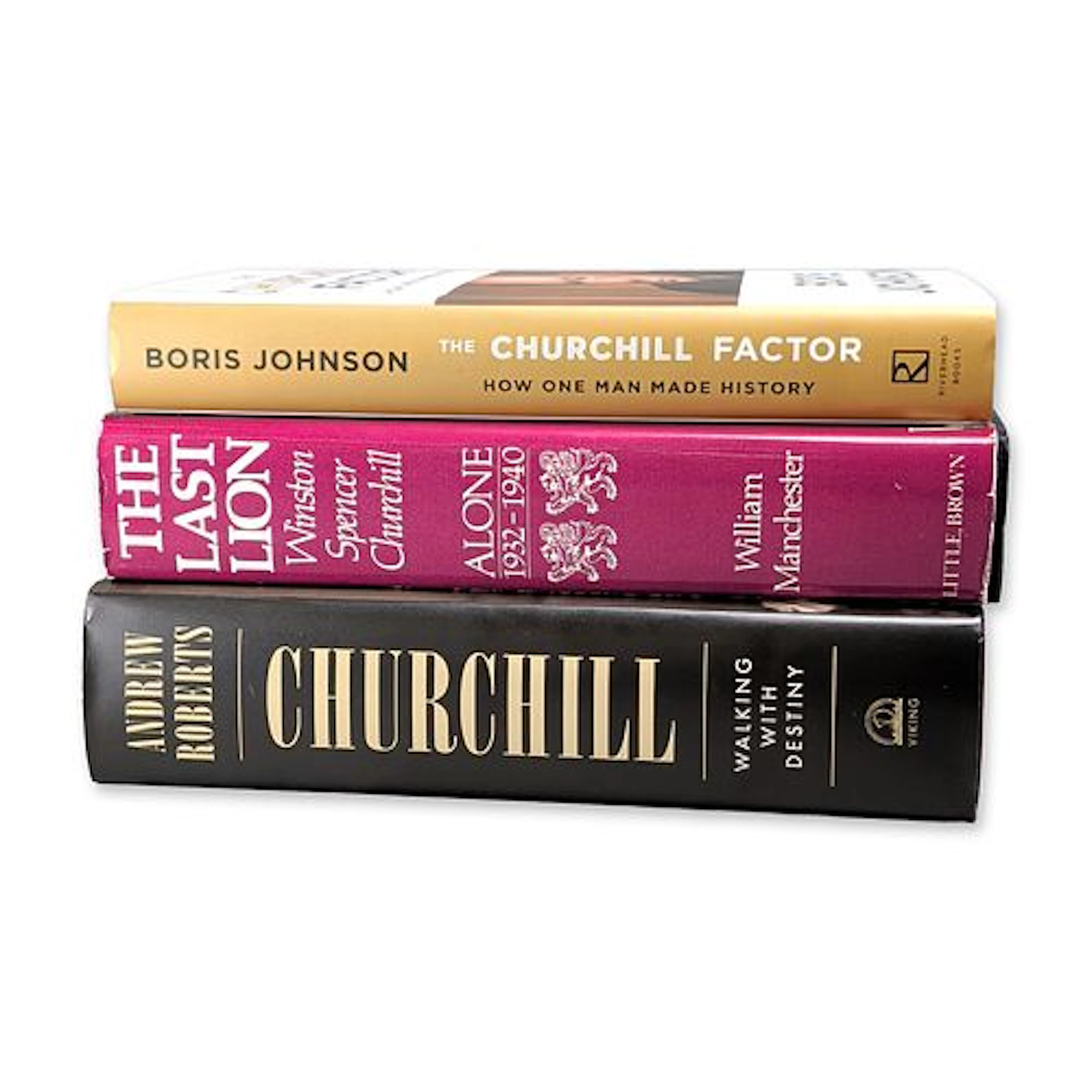 Three Winston Churchill Biographies by Manchester, Roberts, and Johnson (DJ)