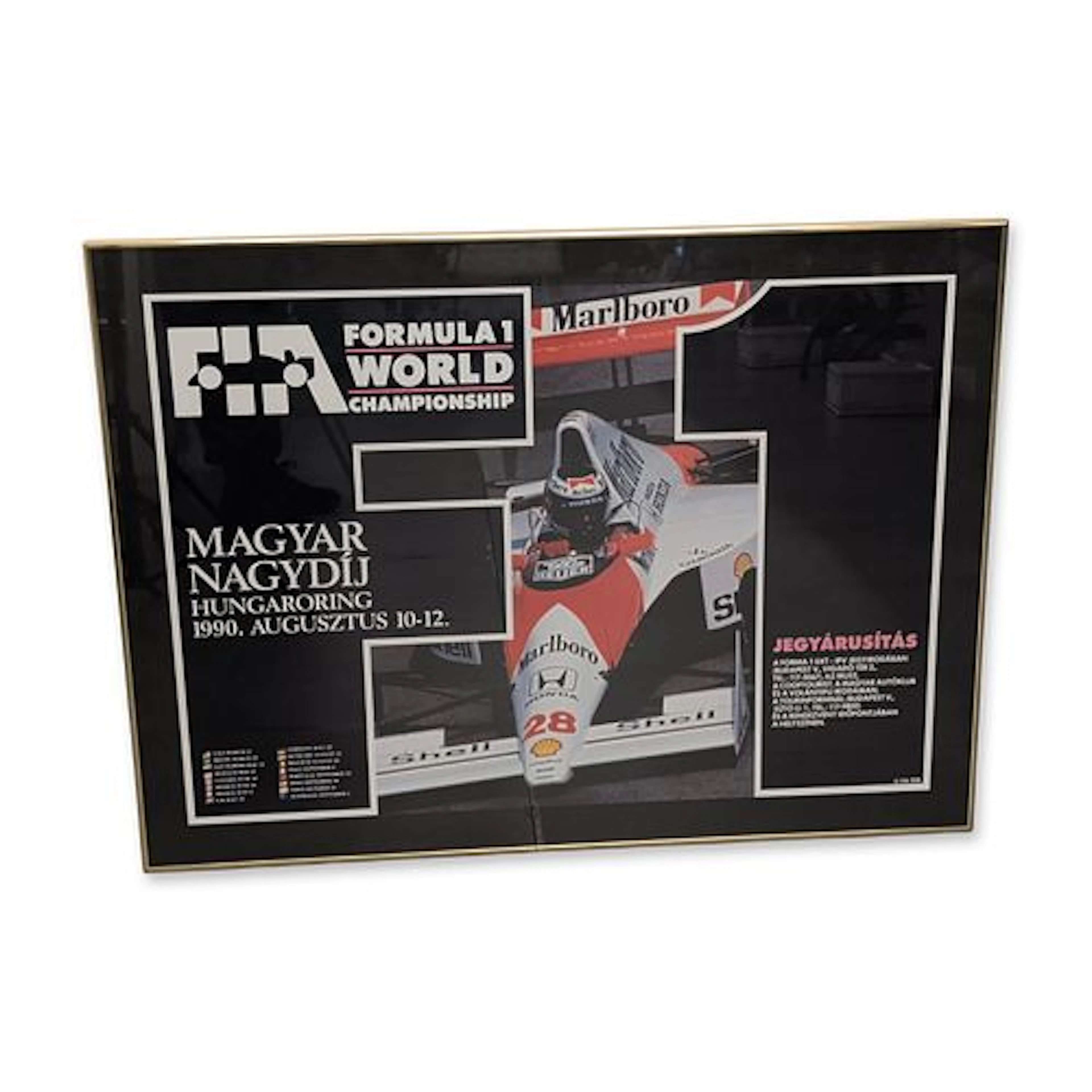 FIA 1990 Hungarian Grand Prix Framed Promotional Poster