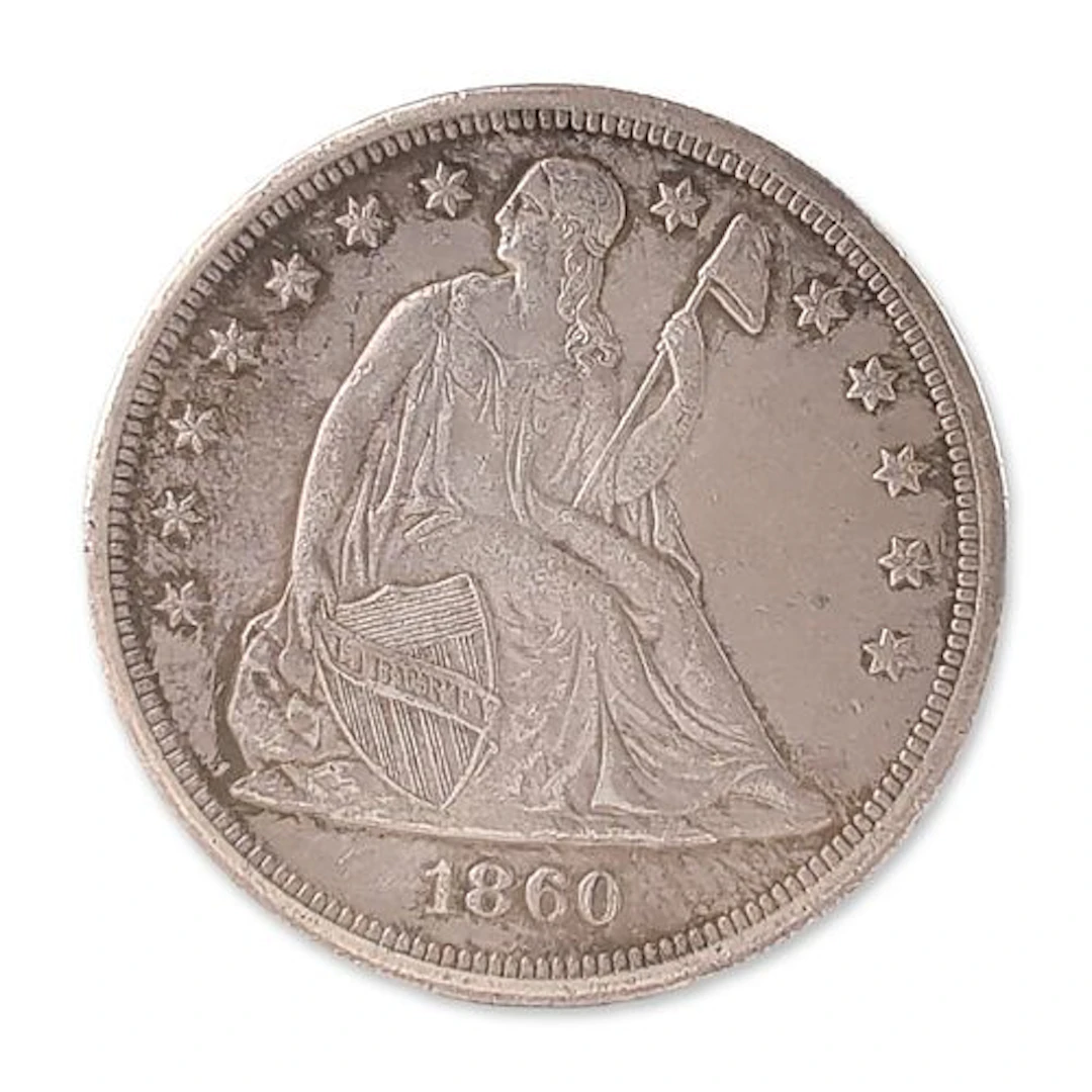 1860 US Seated Liberty Silver Dollar