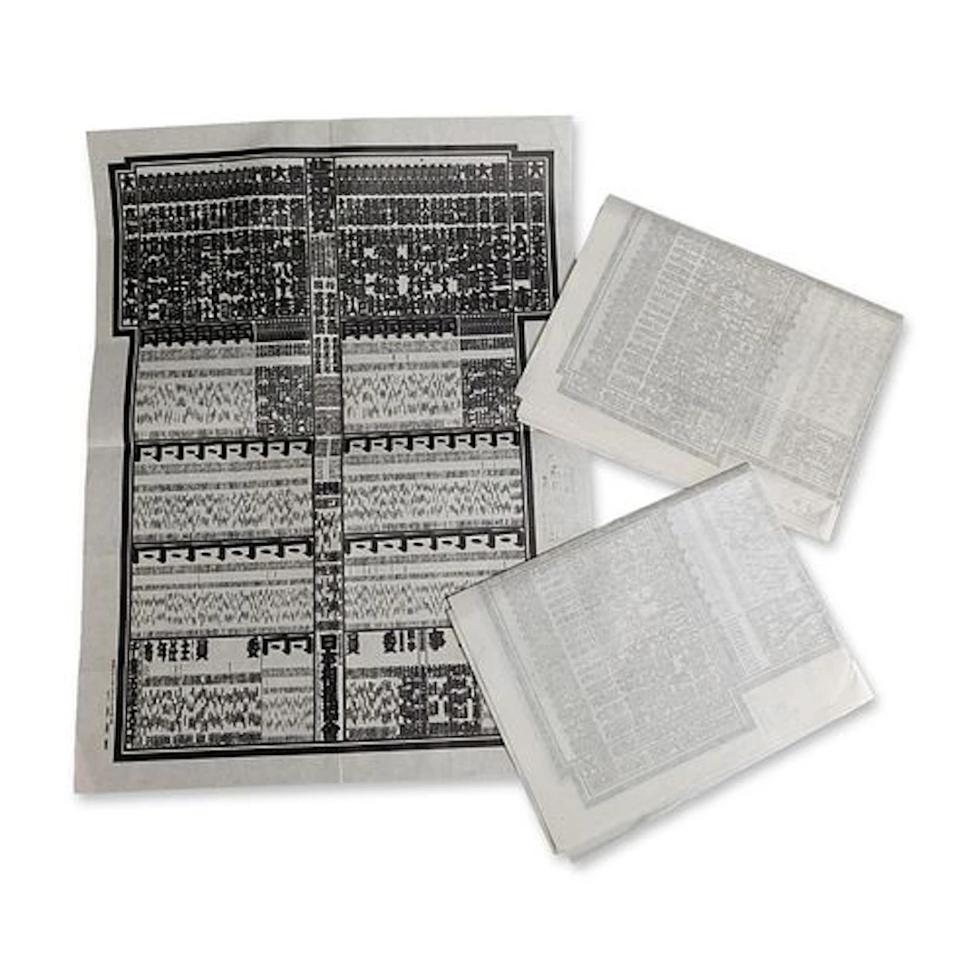 3pc Japanese Showa Period Sumo Banzuke Ranking Sheets Group