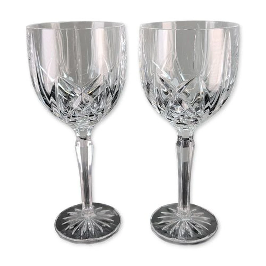 Pair of Marquis by Waterford Brookside Crystal Water Goblets