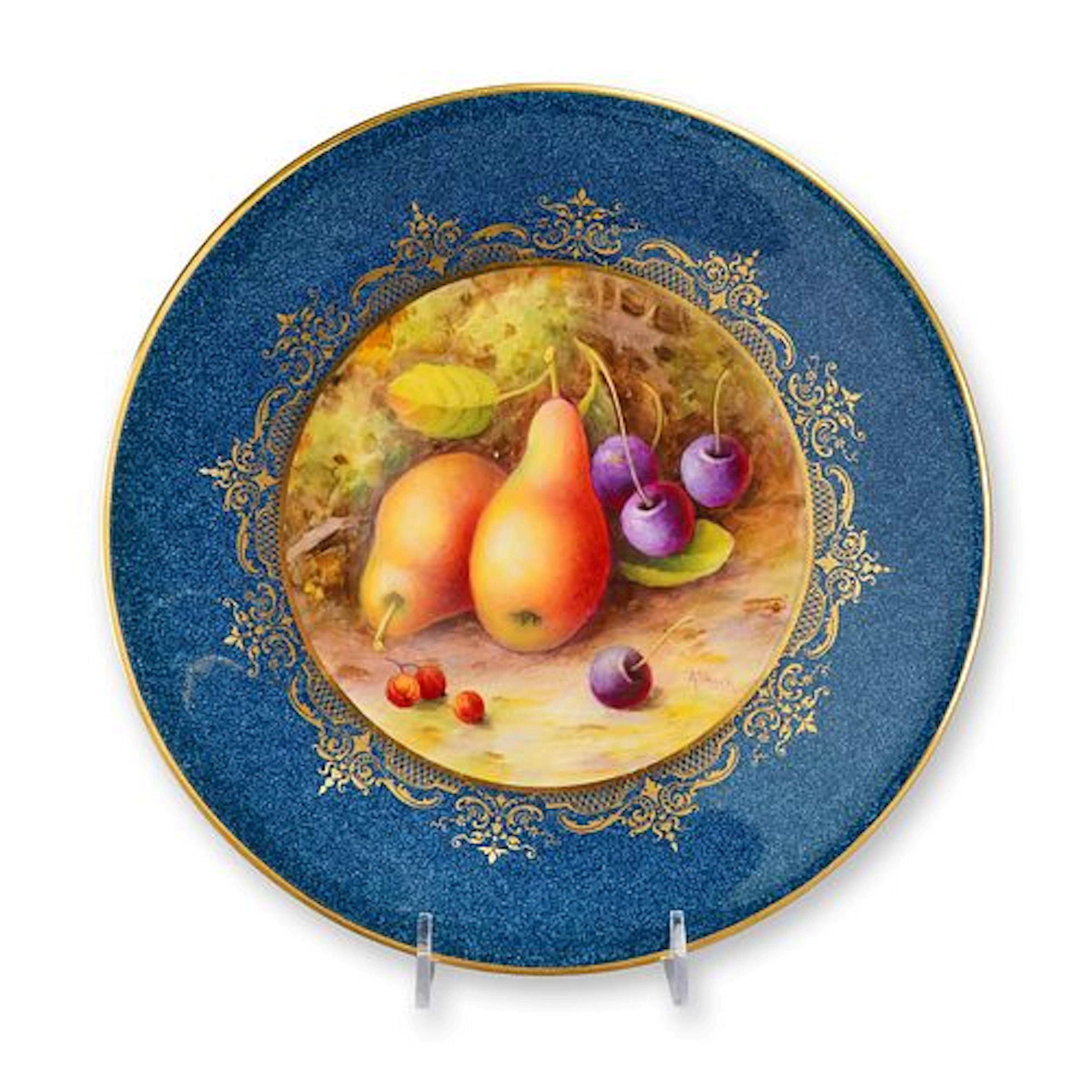 English Royal Worcester Hand-Painted Porcelain Cabinet Plate with