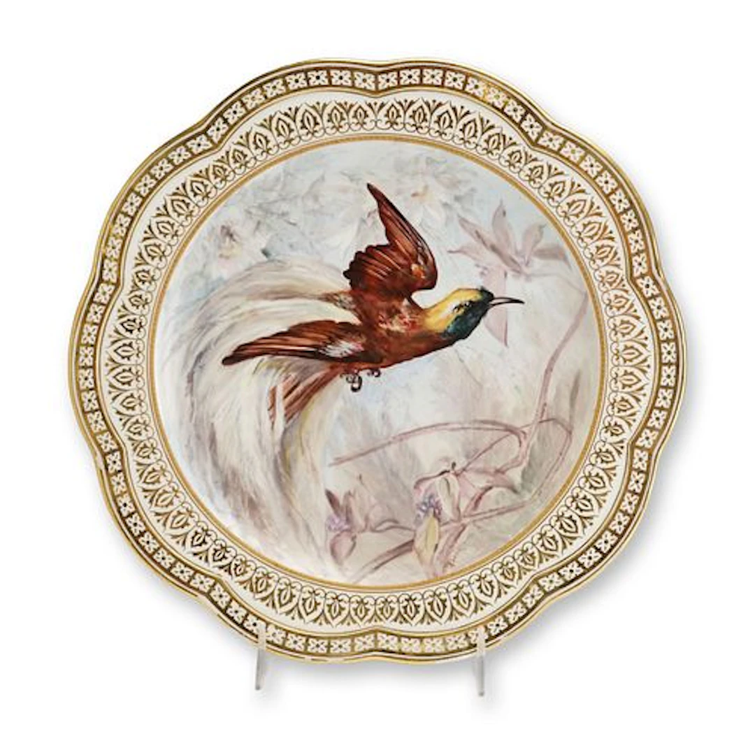 Wedgwood Hand-Painted Porcelain Bird of Paradise Cabinet Plate
