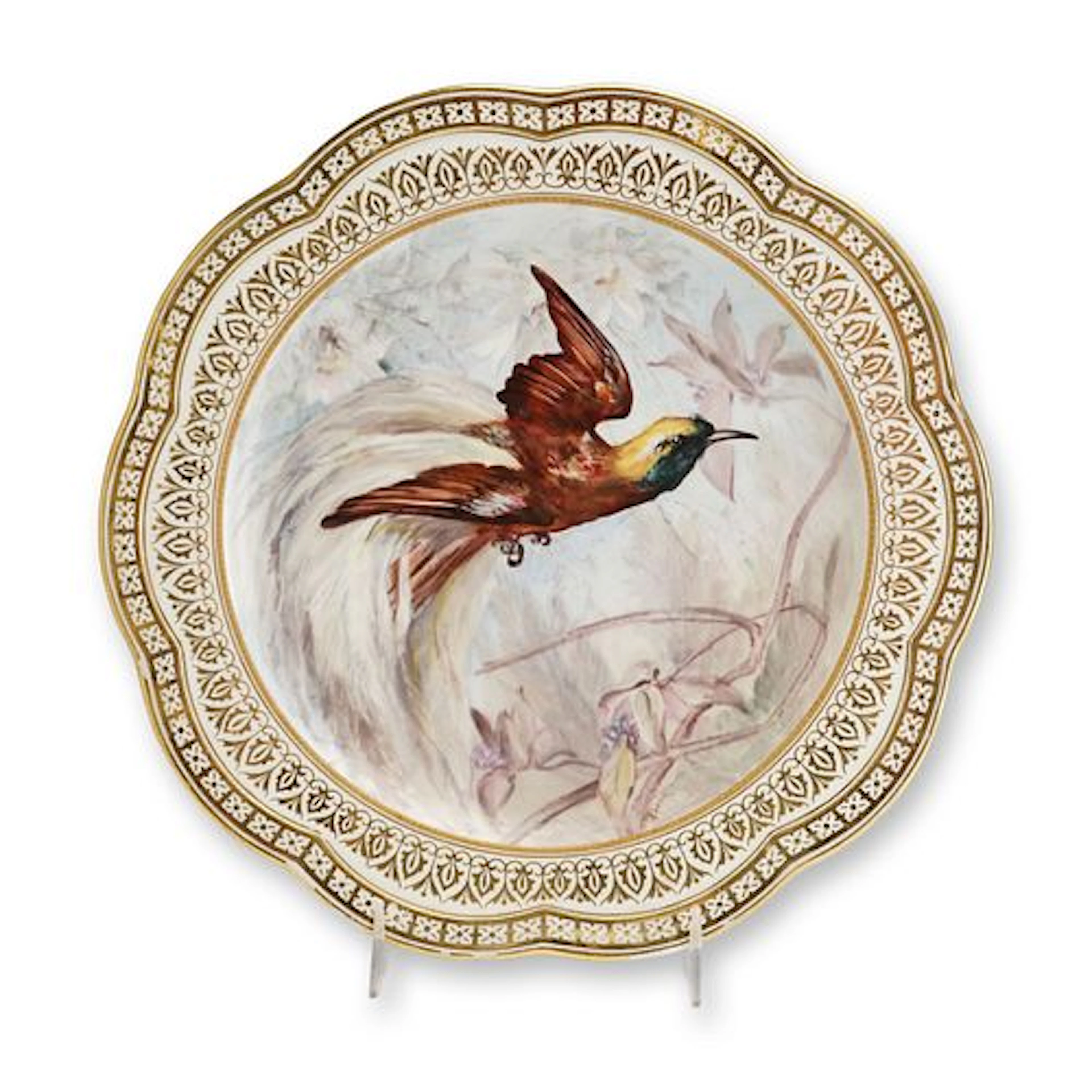 Wedgwood Hand-Painted Porcelain Bird of Paradise Cabinet Plate