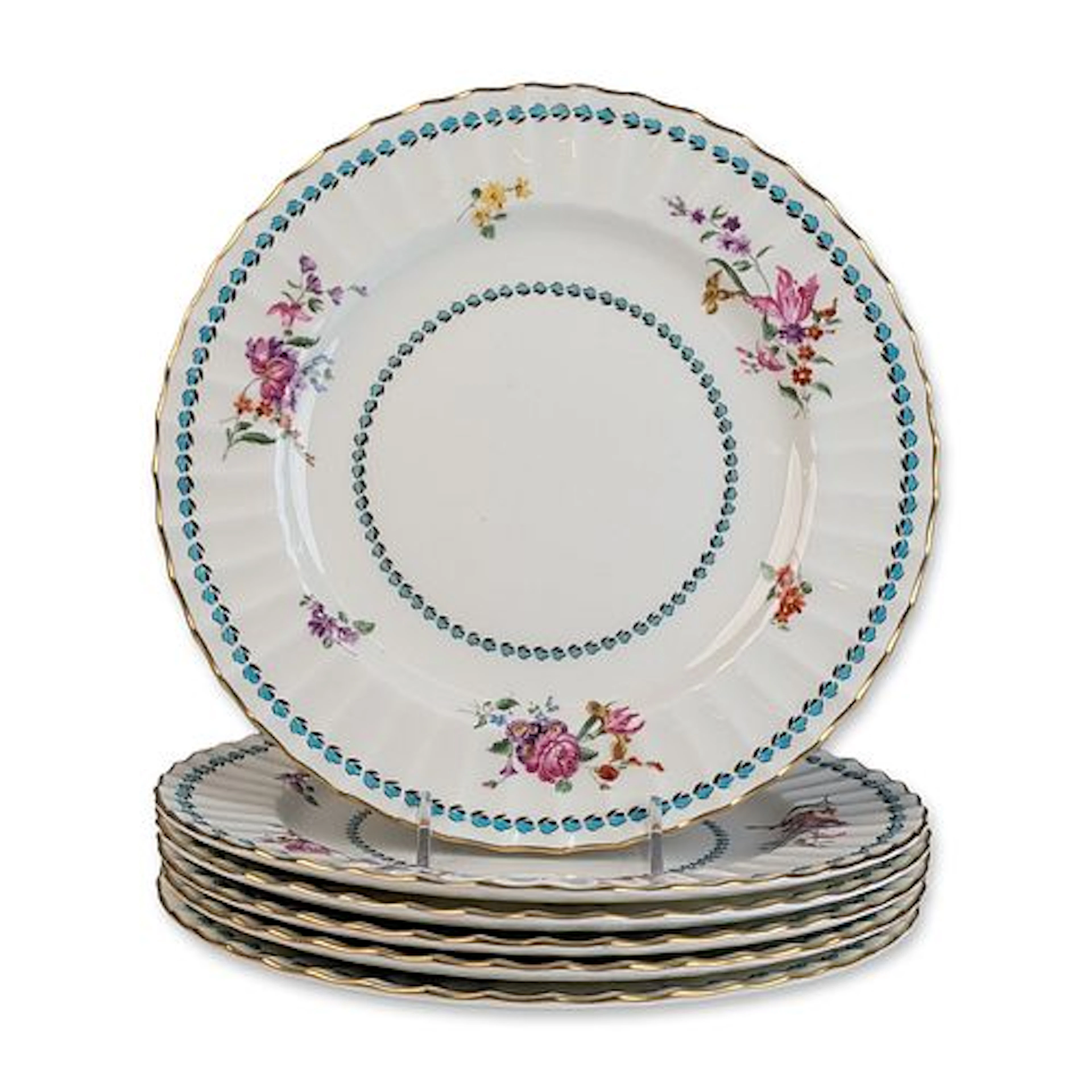 6pc Royal Worcester Cordelia Bone China Plates