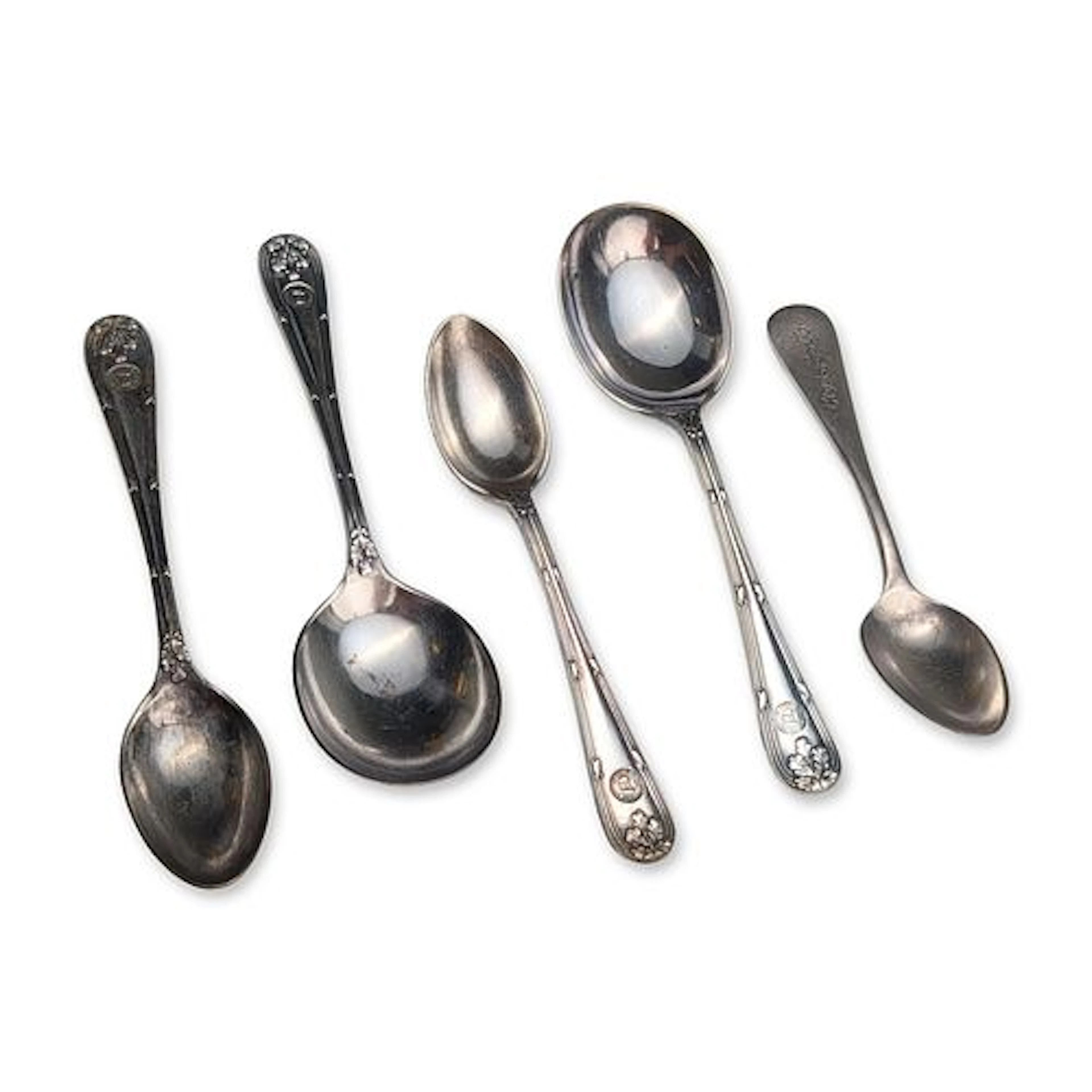 5pc Collection of Walker & Hall and Reed & Barton Maritime Spoons
