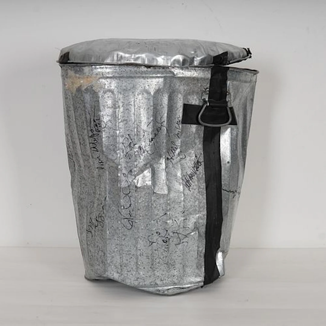STOMP Broadway Cast & Crew signed Metal Trash Can