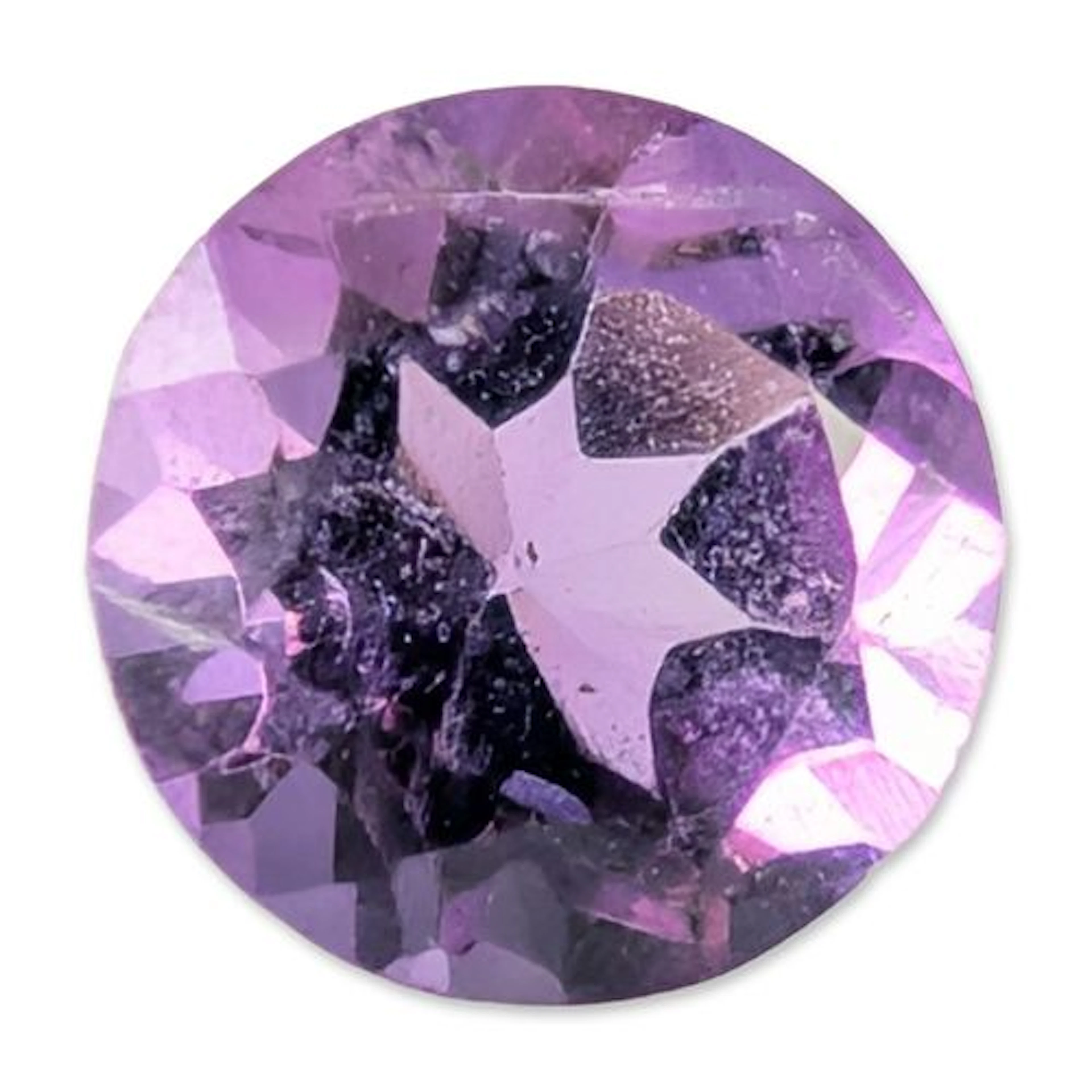 Round Brilliant Cut Amethyst Gemstone