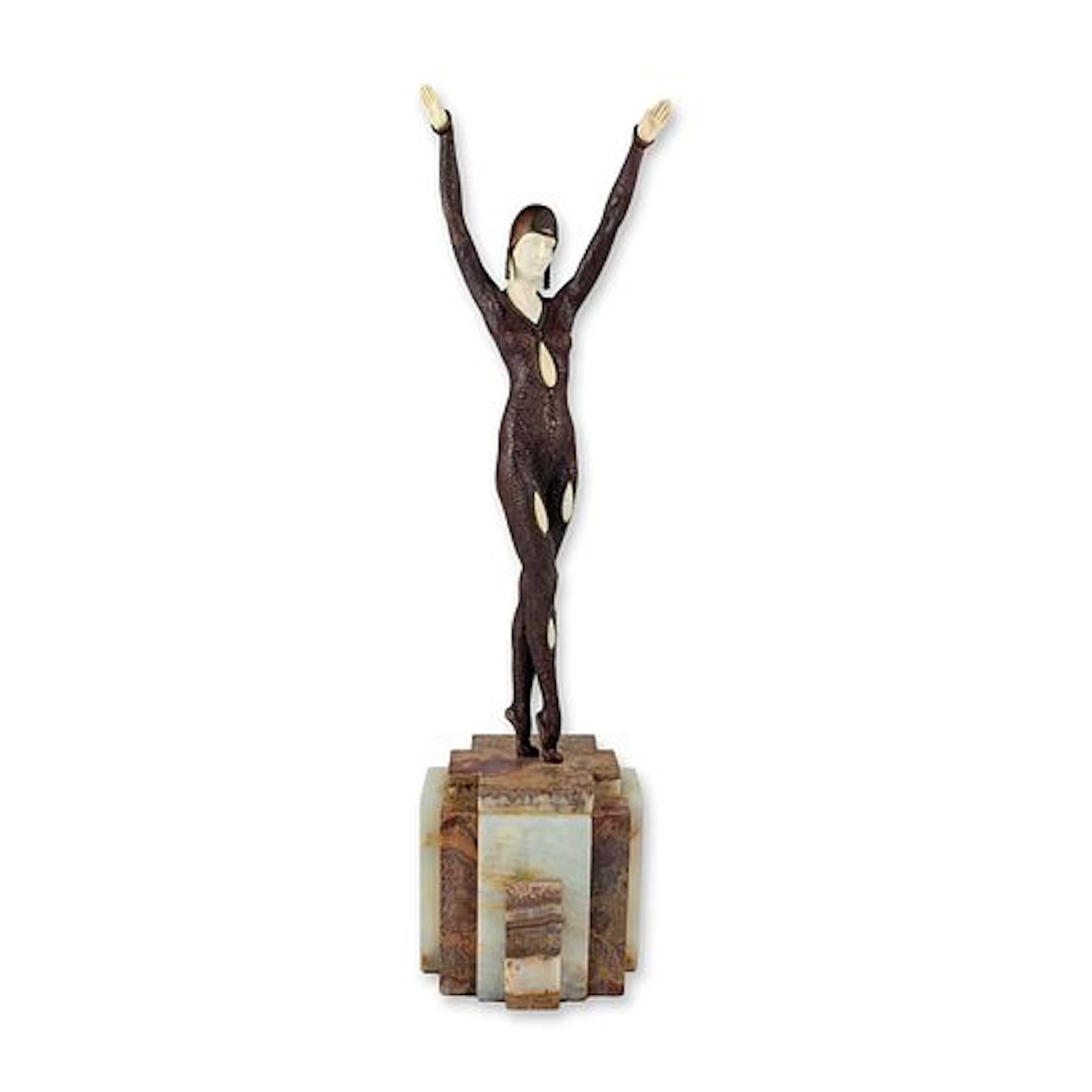 After Demetre Chiparus (Romanian, 1886-1947) Bronze Art Deco Sculpture, Dourag