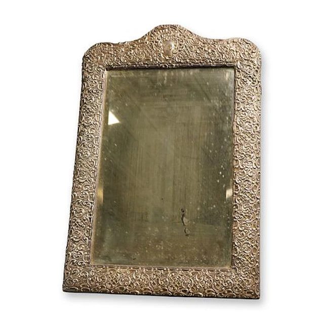 Victorian Sterling Silver-Mounted Dressing Table Mirror, English