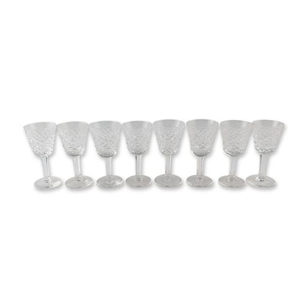 10pc Waterford Alana Pattern Crystal Liqueur Glasses