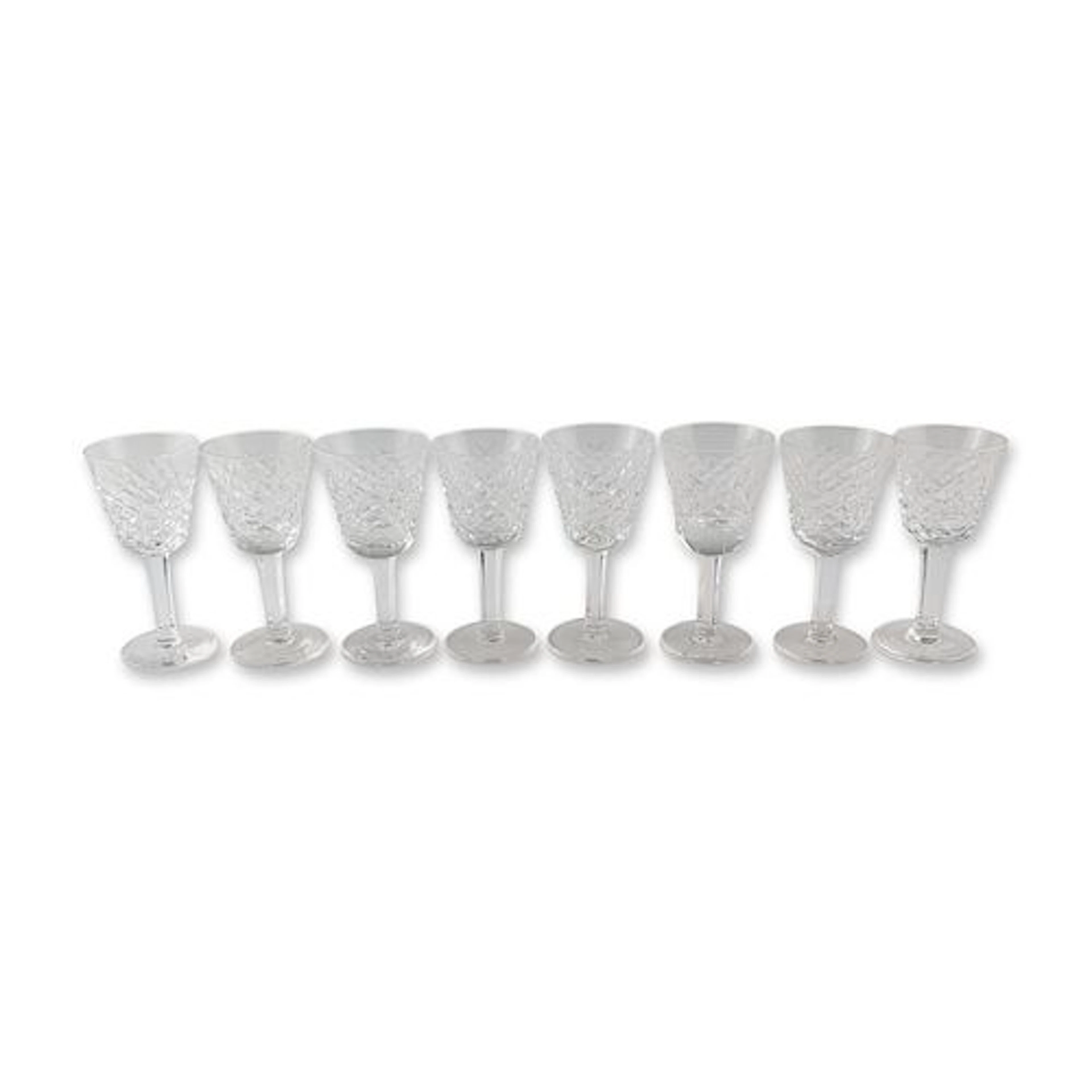 10pc Waterford Alana Pattern Crystal Liqueur Glasses