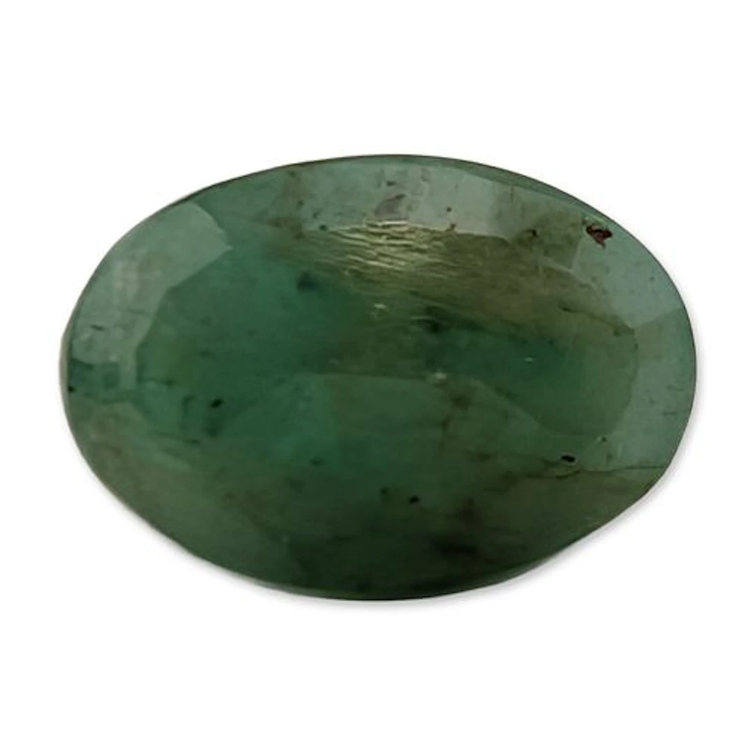 Oval Faceted Green Emerald Gemstone