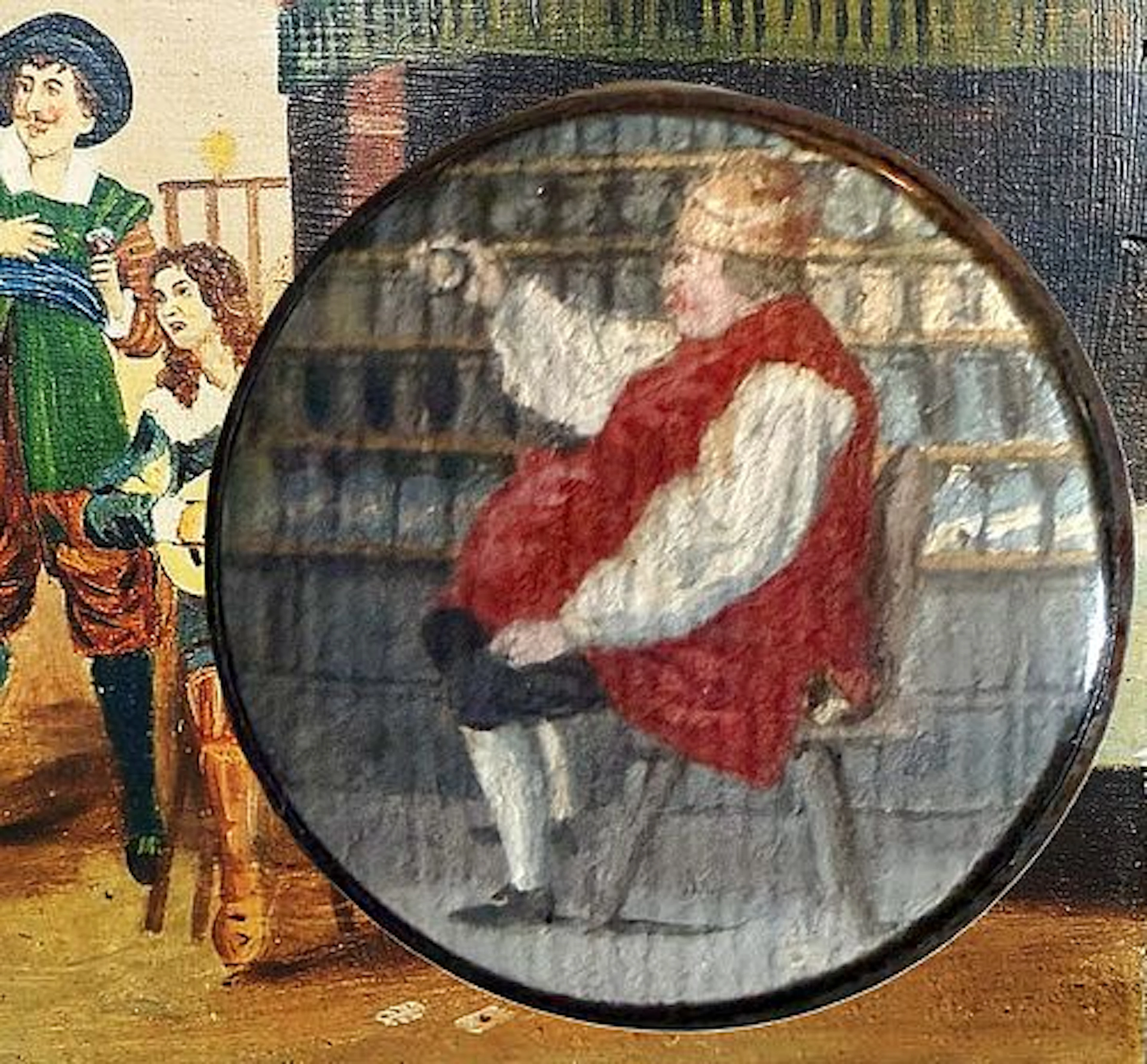 A DIVISION ONE PAINTED UNDER GLASS BUTTON