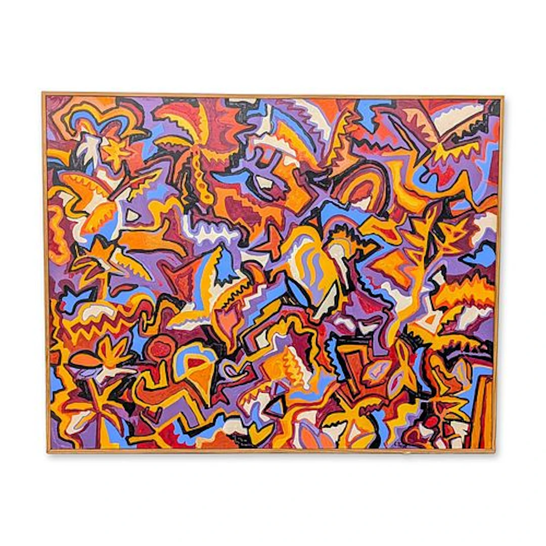 L. Tobe (American 20th-21st century) Avant Garde Abstract Acrylic