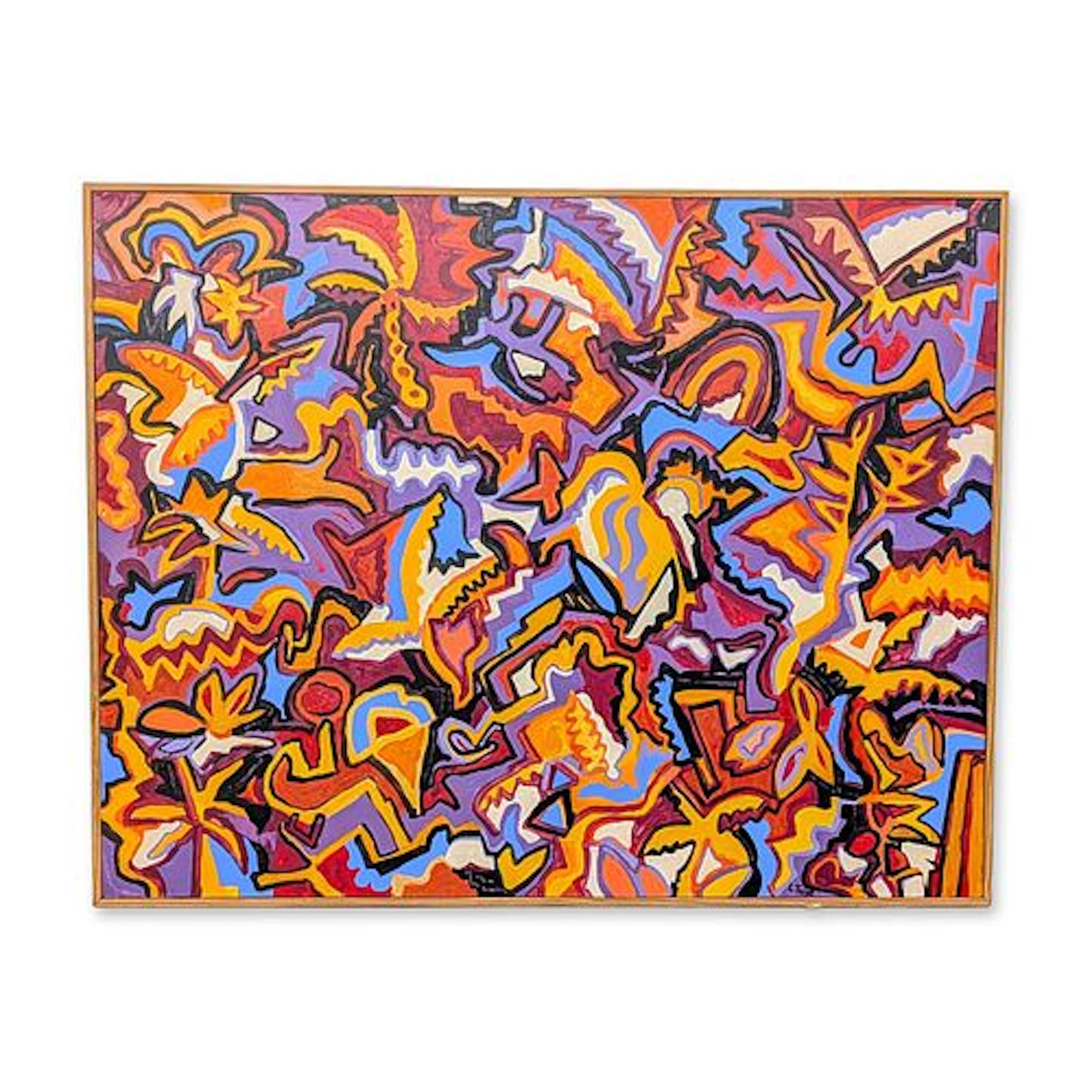 L. Tobe (American 20th-21st century) Avant Garde Abstract Acrylic
