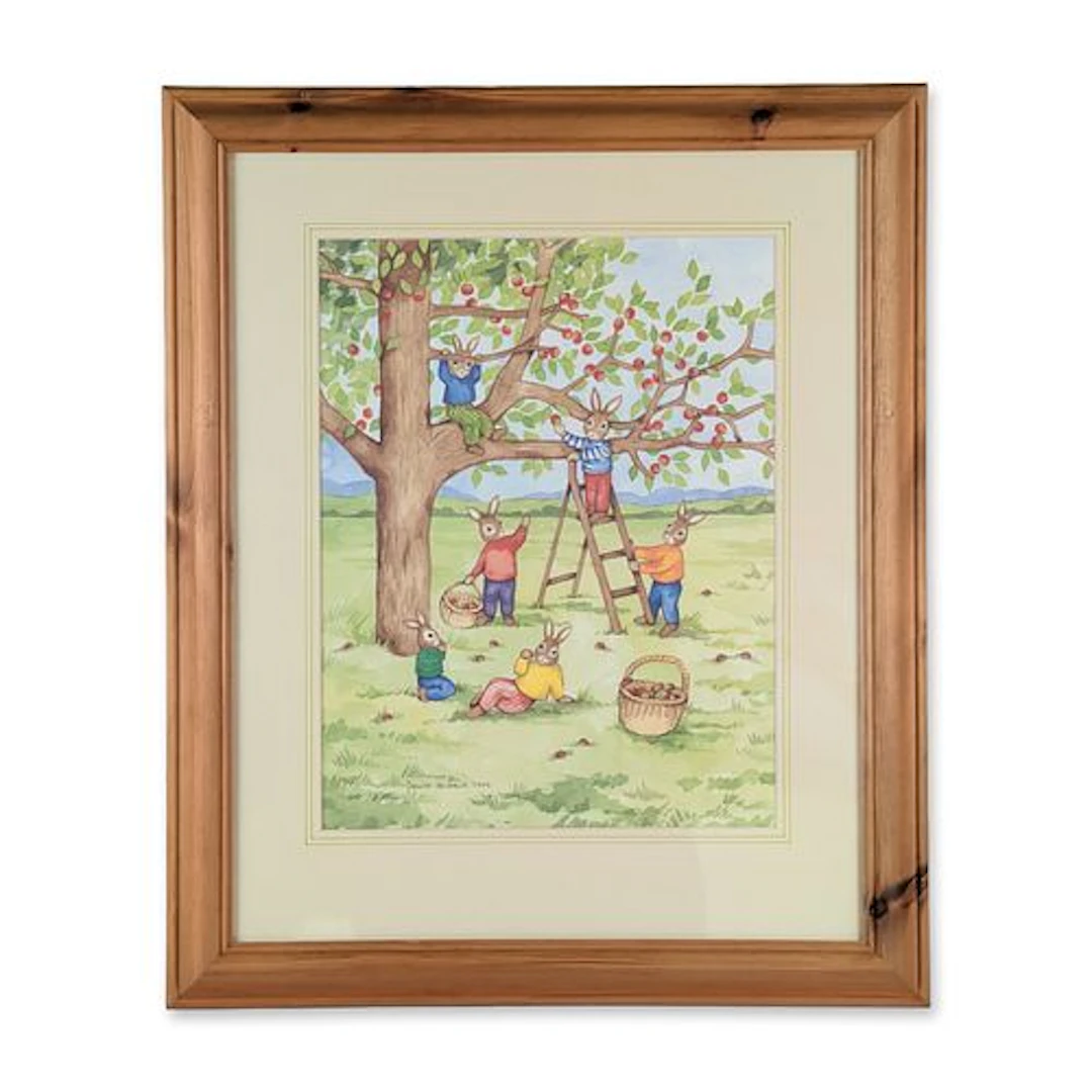 Denise Andrews 1994 Framed Original Watercolor Bunnykins Painting