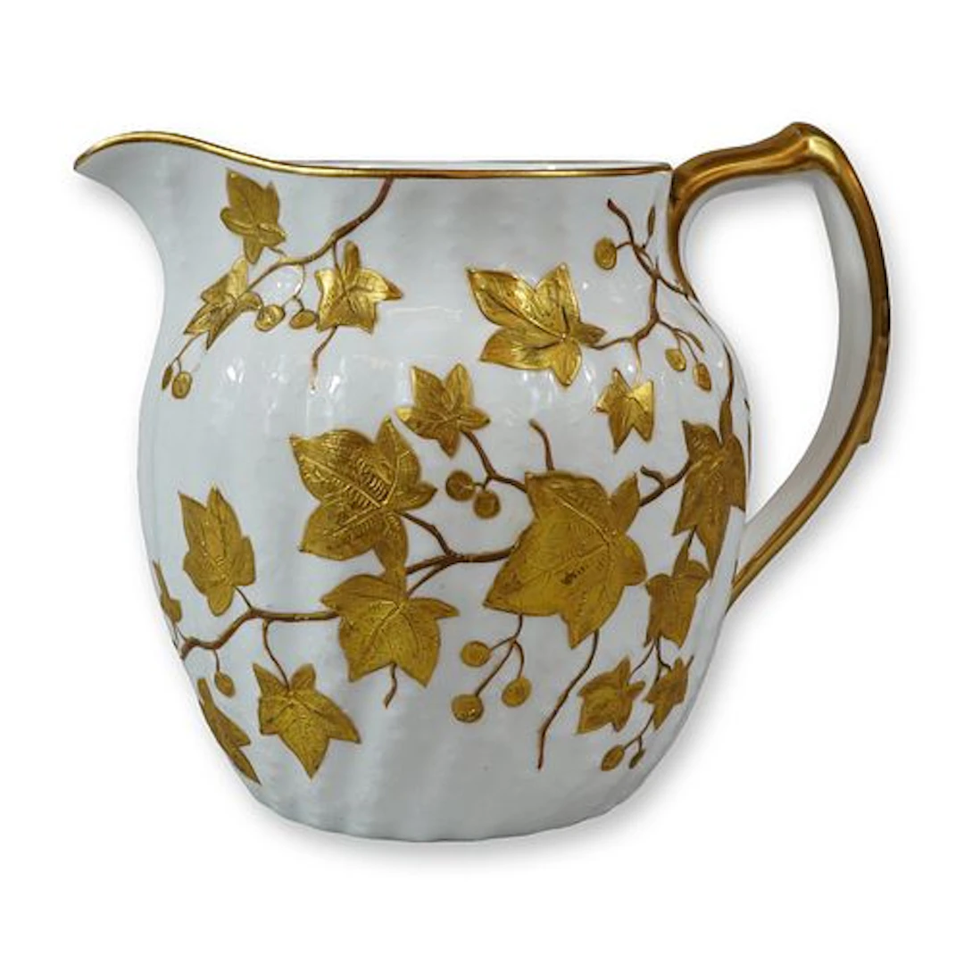 Wedgwood Victorian Gilded Ivy Pattern Bone China Pitcher