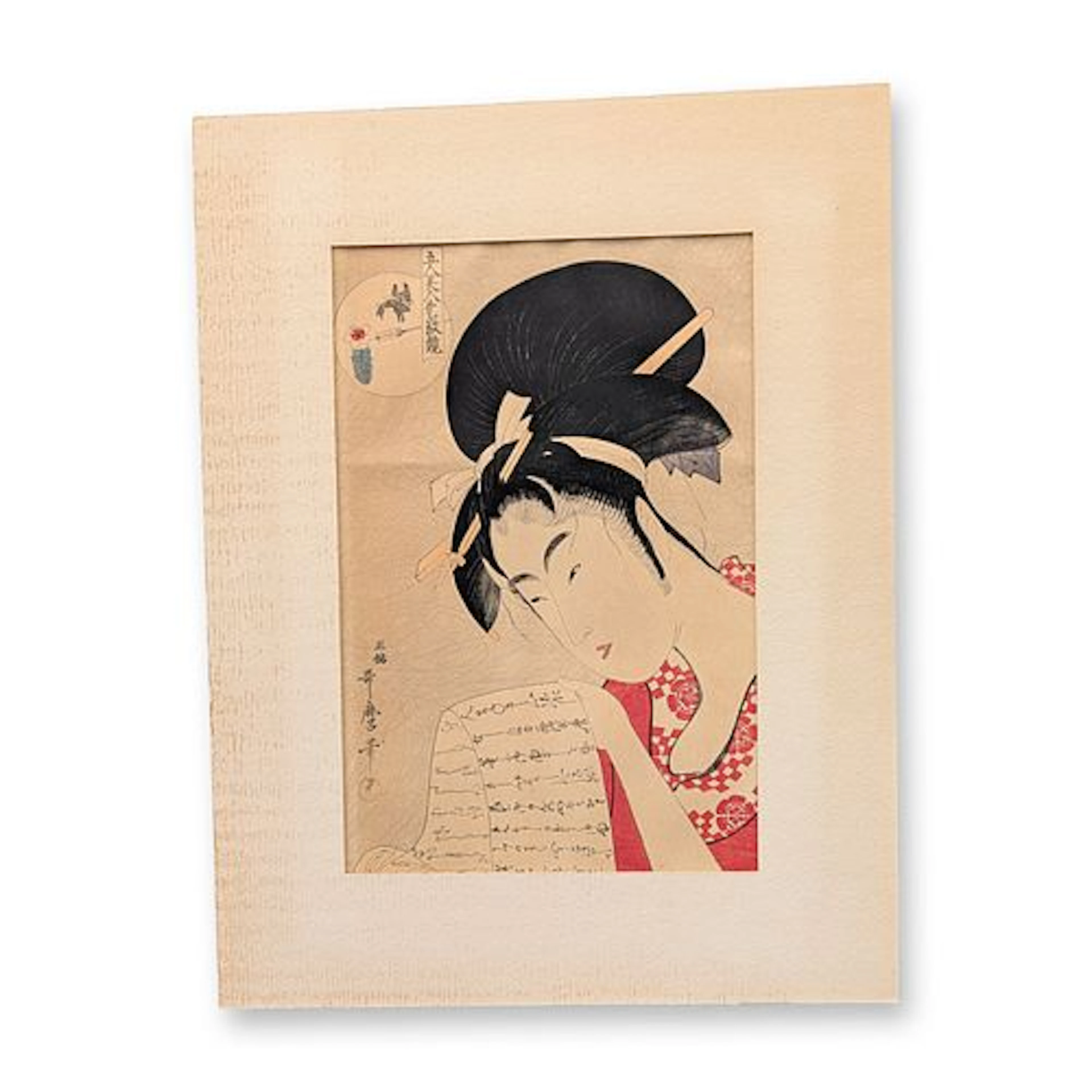 After Kitagawa Utamaro (Japanese, 1753-1806) Woodblock Print Portrait