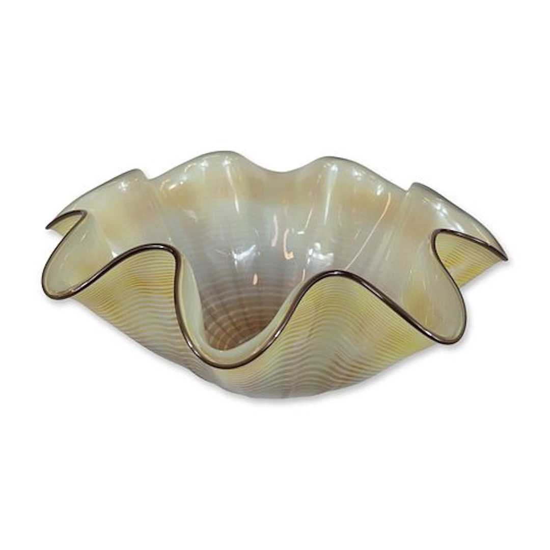 Art Studio Glass Citron Seaform Glass Sculpture