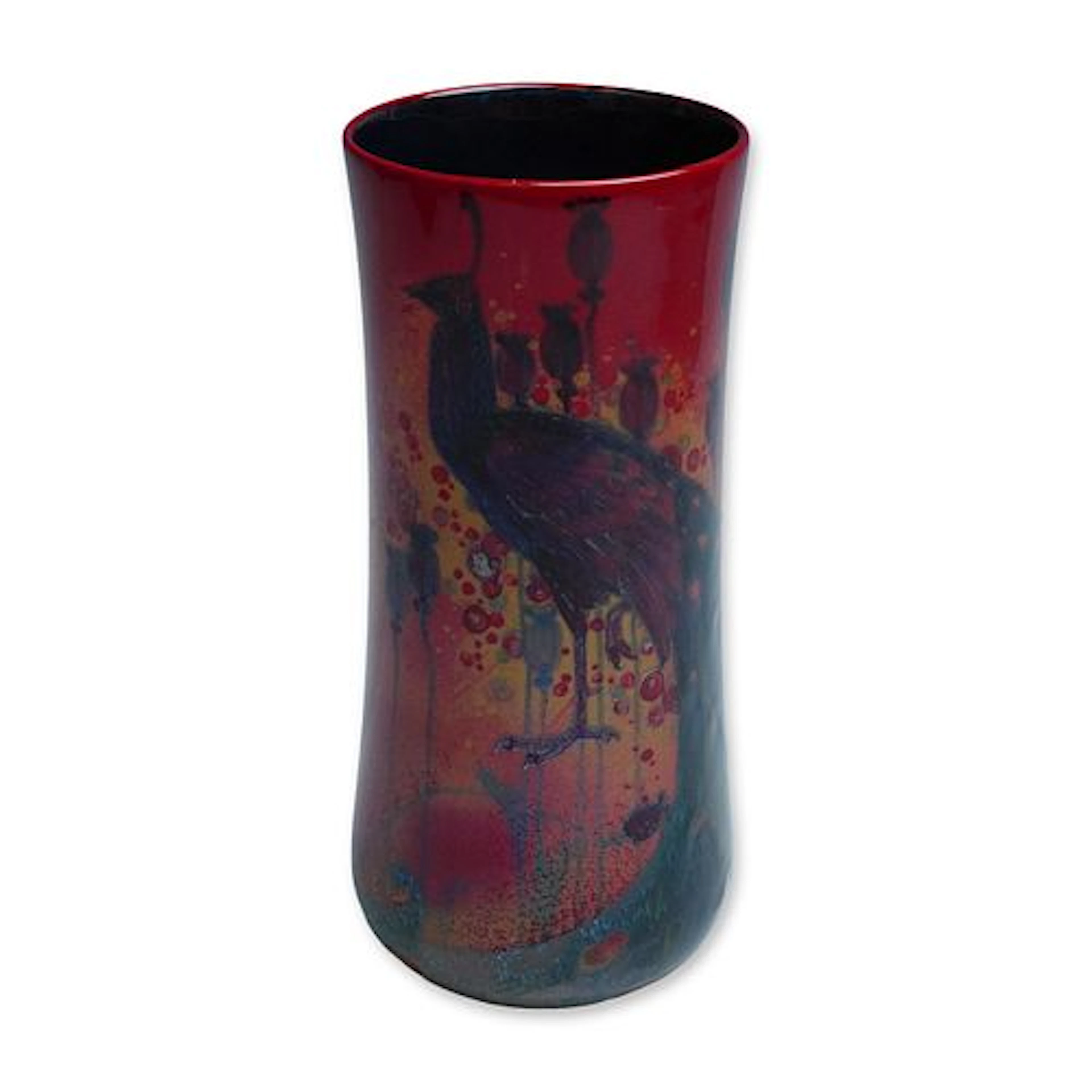 Royal Doulton Flambe Sung Peacock Vase