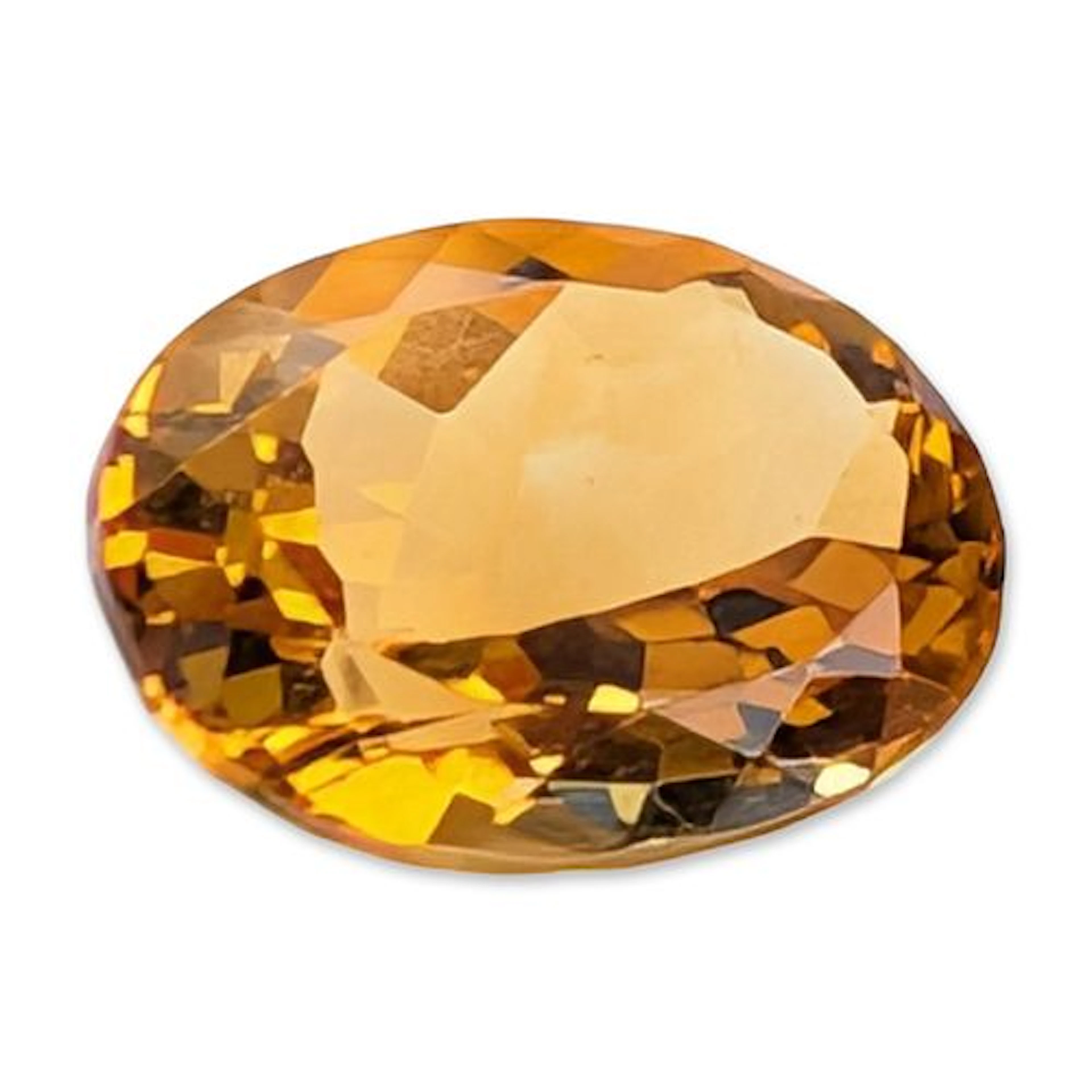 Oval Faceted Yellow Orange Gemstone