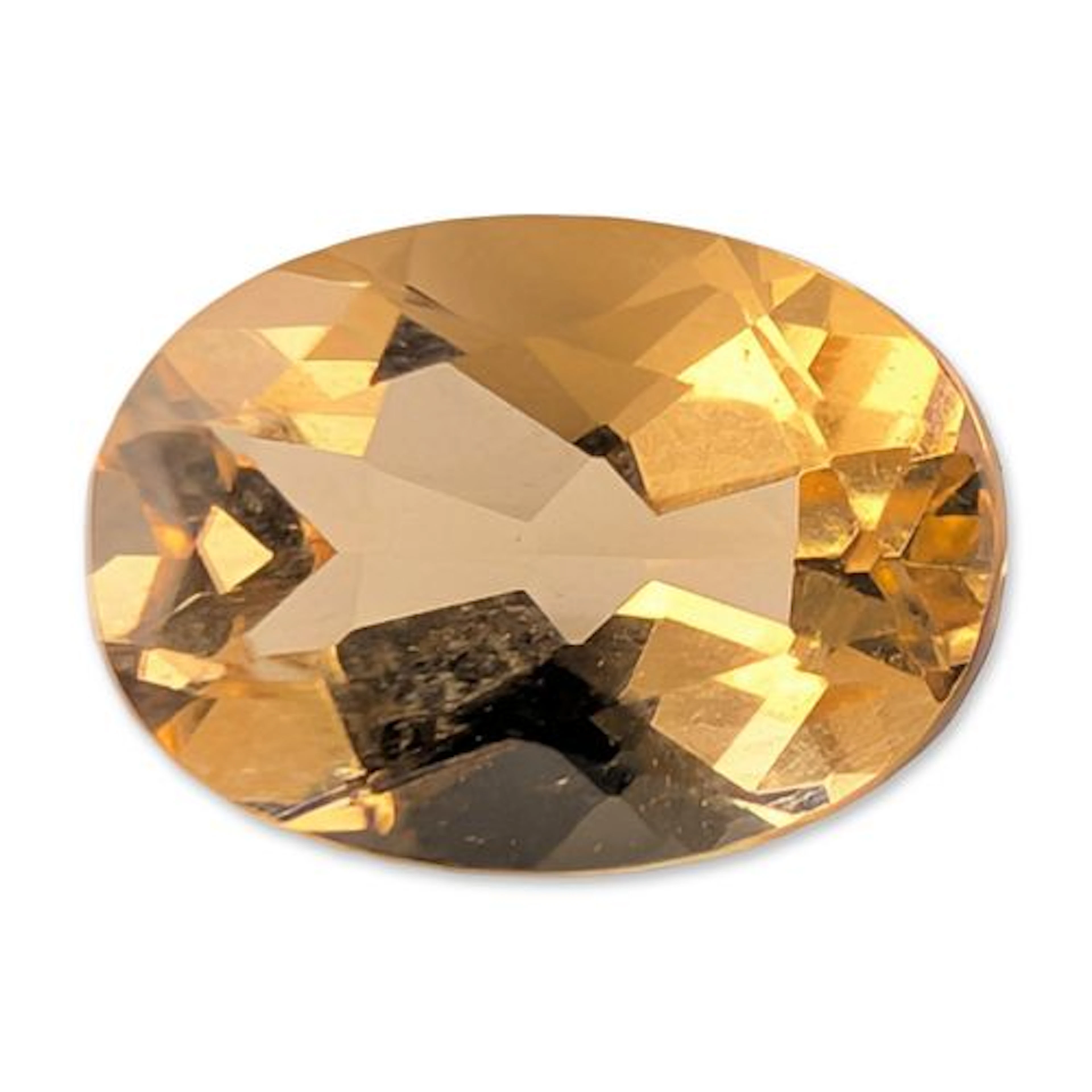Faceted Oval Golden Yellow Citrine Gemstone
