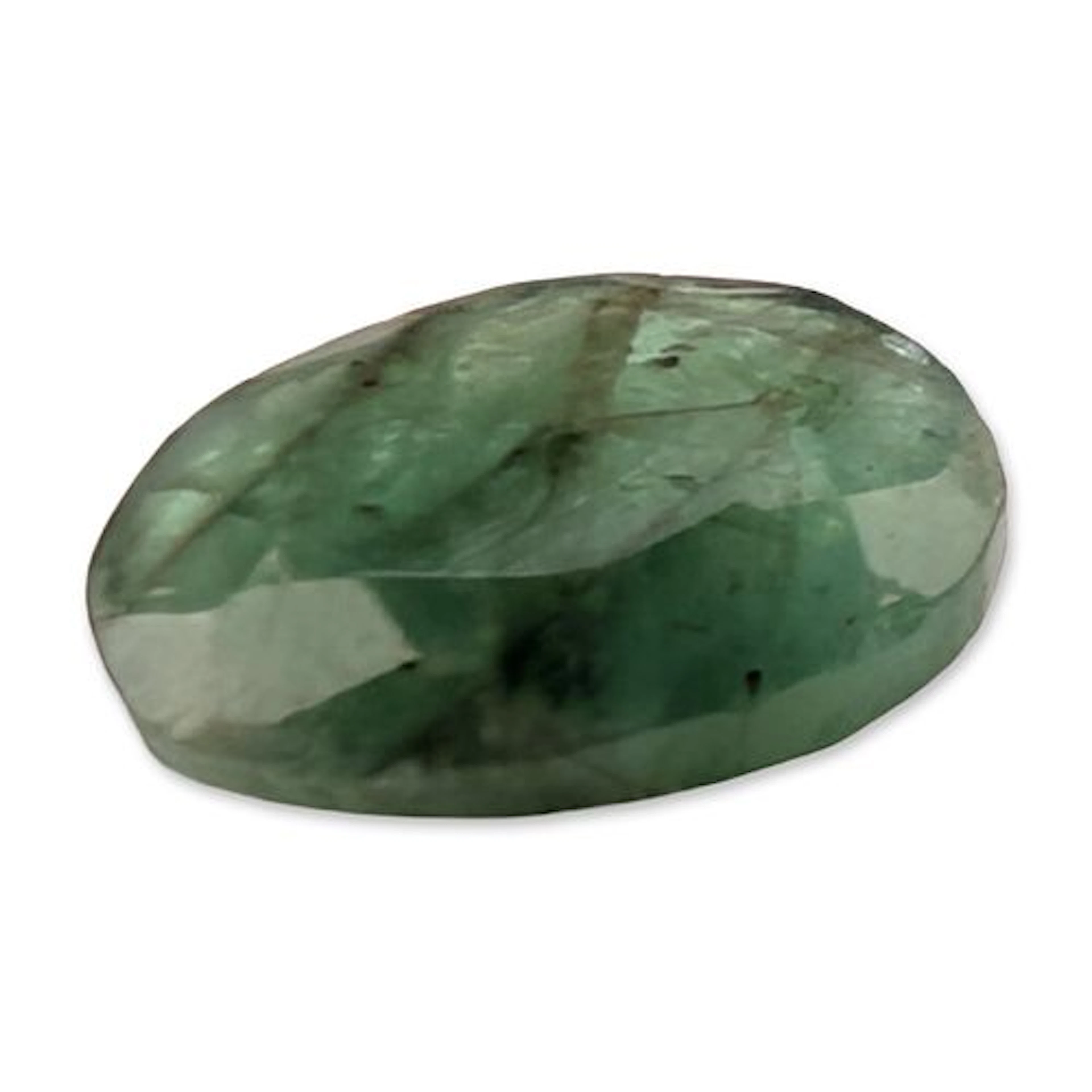 Oval Faceted Green Emerald Gemstone