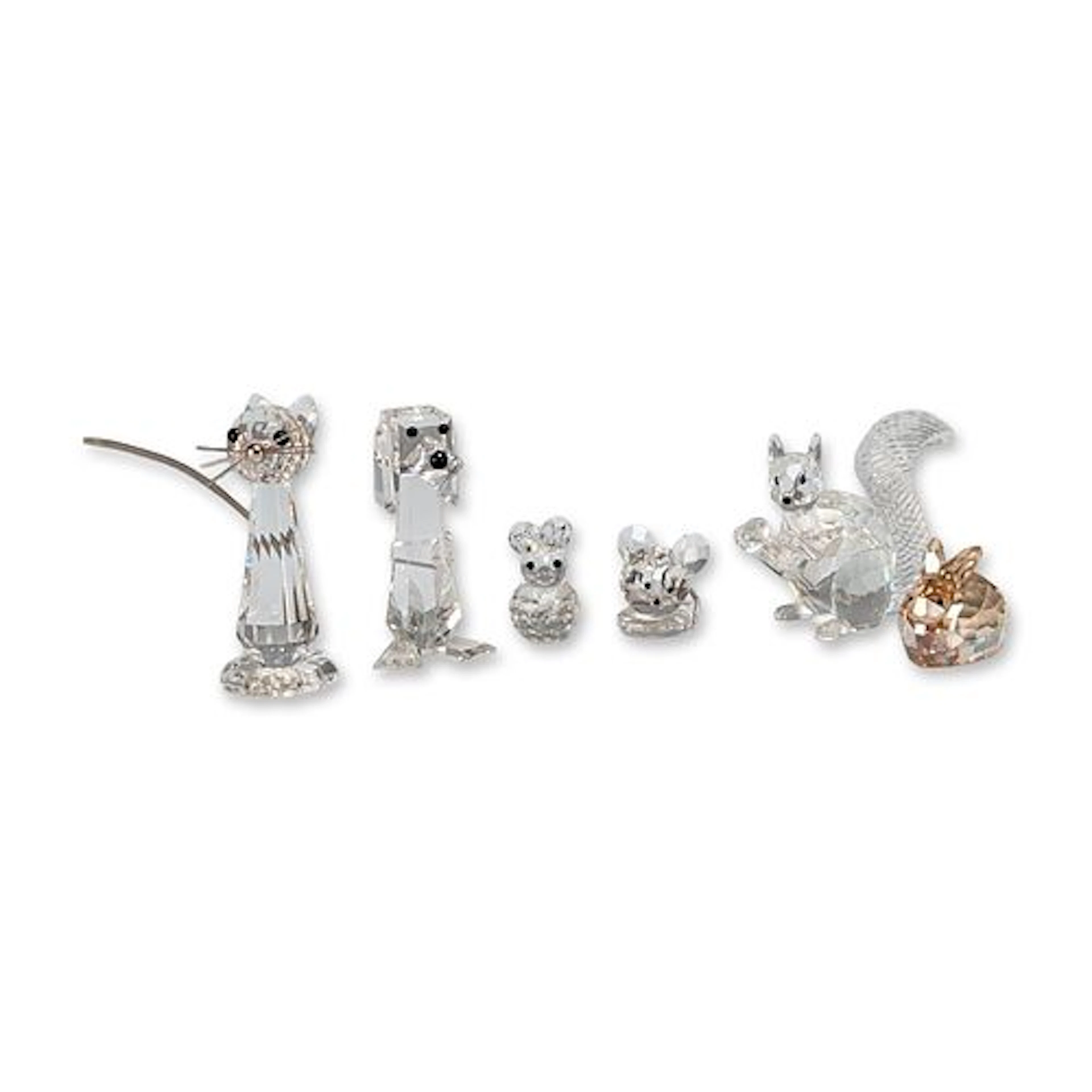 6pc Swarovski Silver Crystal Animal Figurine Collection