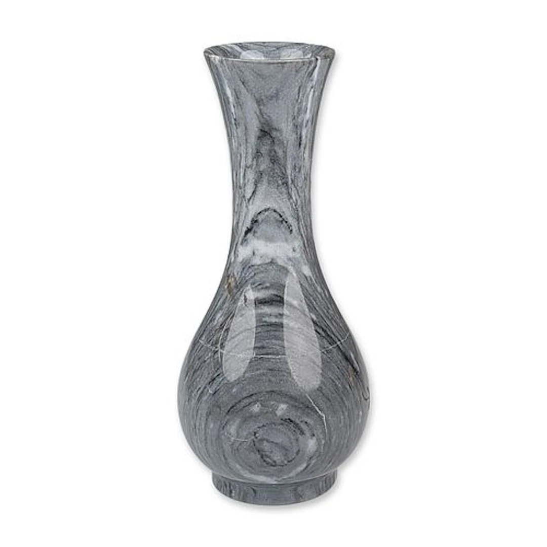 Banded Marble Pedestal Bud Vase