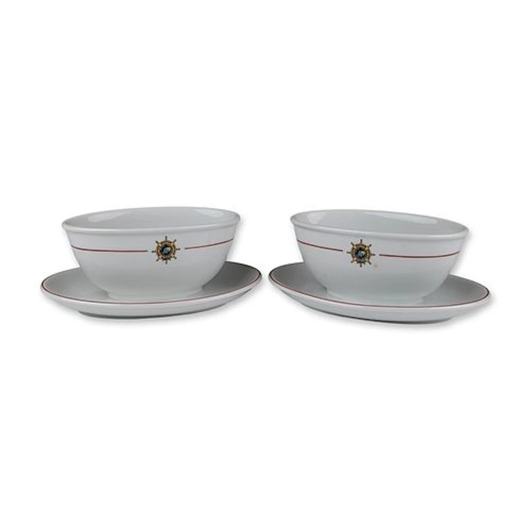 2pc Bauscher Weiden Porcelain Flota Mercante Grancolombiana Shipping