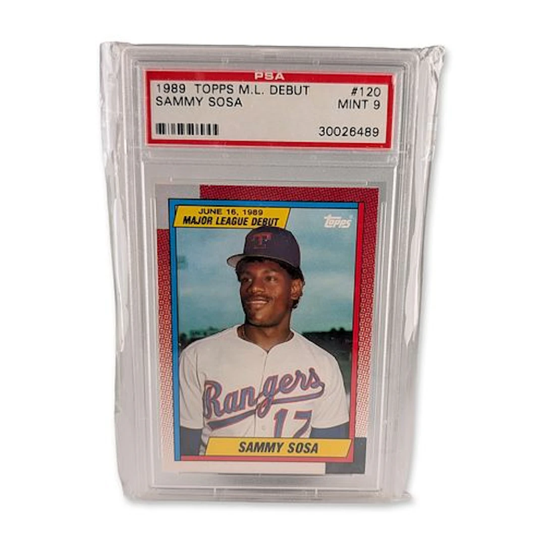 1990 Topps Major League Debut Sammy Sosa Card PSA 9